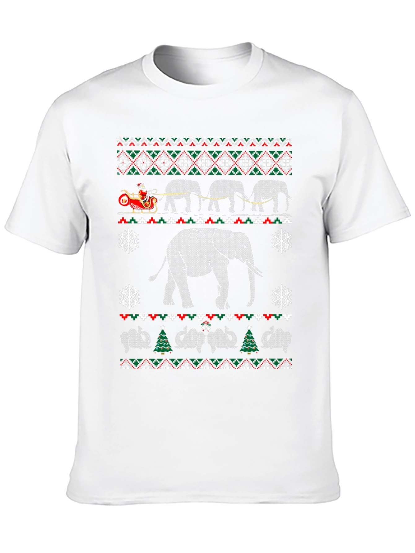 Elephant Christmas Pattern T-Shirt