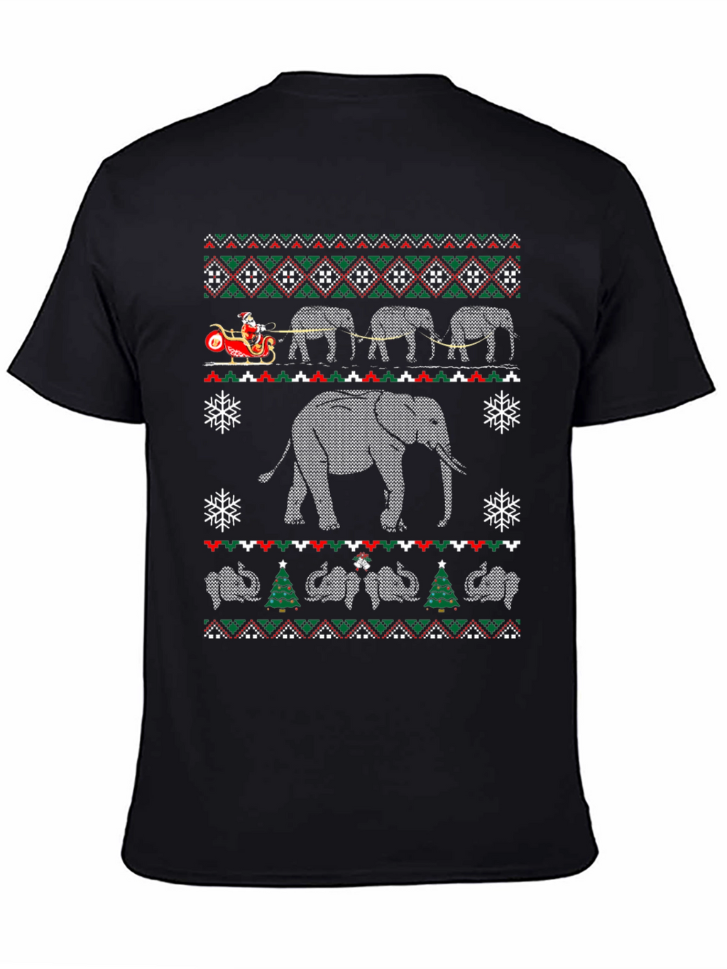 Elephant Christmas Pattern T-Shirt