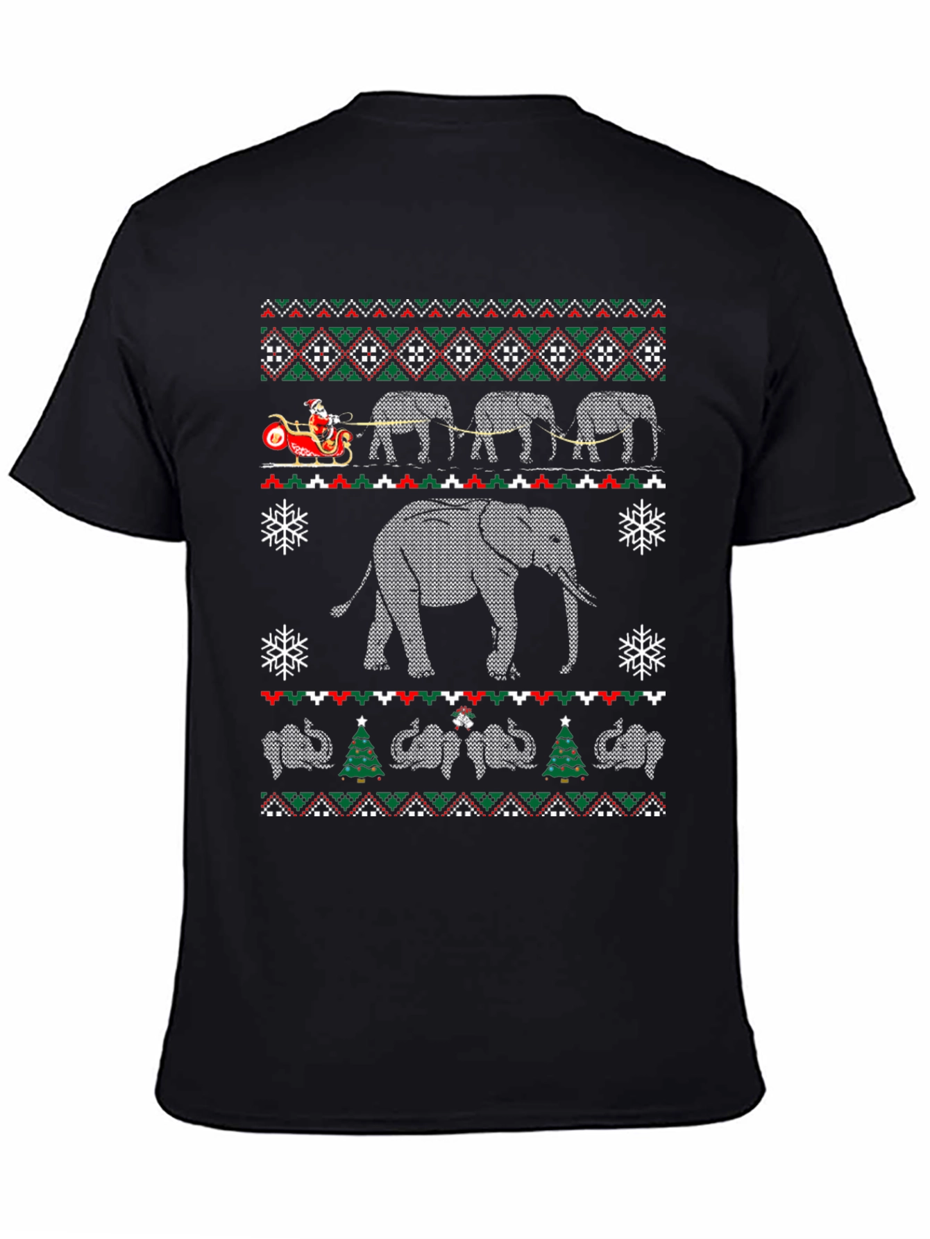 Elephant Christmas Pattern T-Shirt