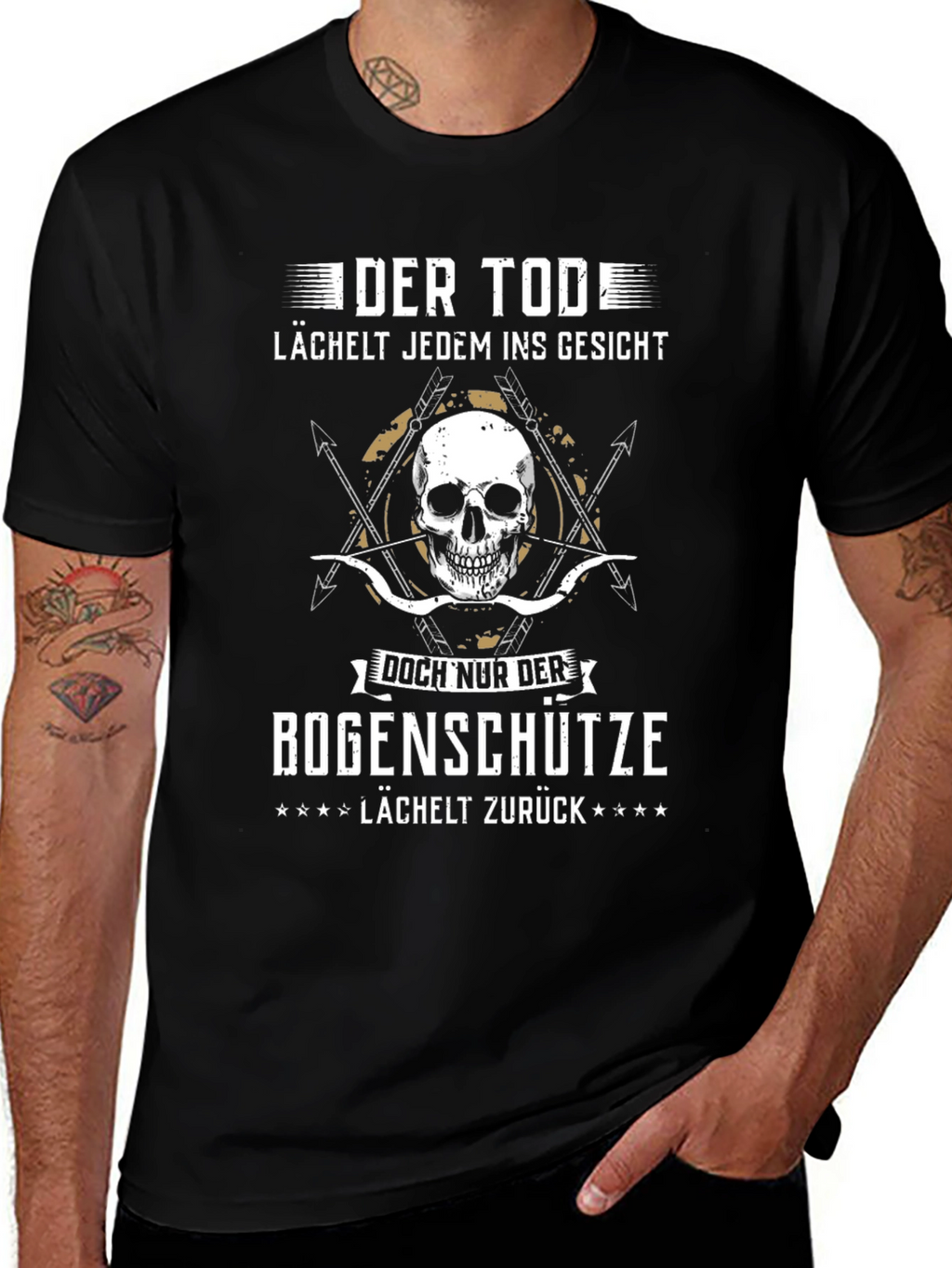 Der Tod Bogenschütze T-Shirt: Death Smiles Back