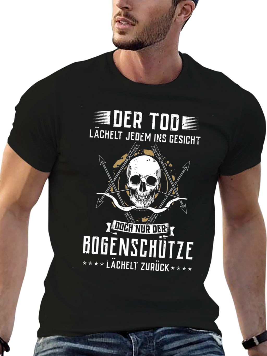 Der Tod Bogenschütze T-Shirt: Death Smiles Back
