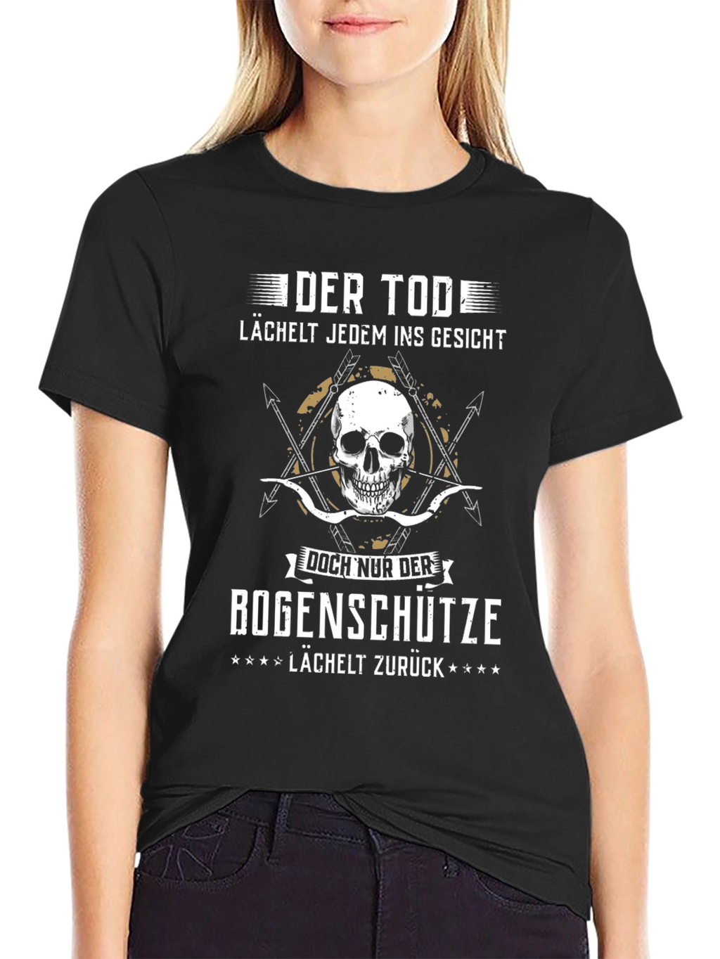 Der Tod Bogenschütze T-Shirt: Death Smiles Back