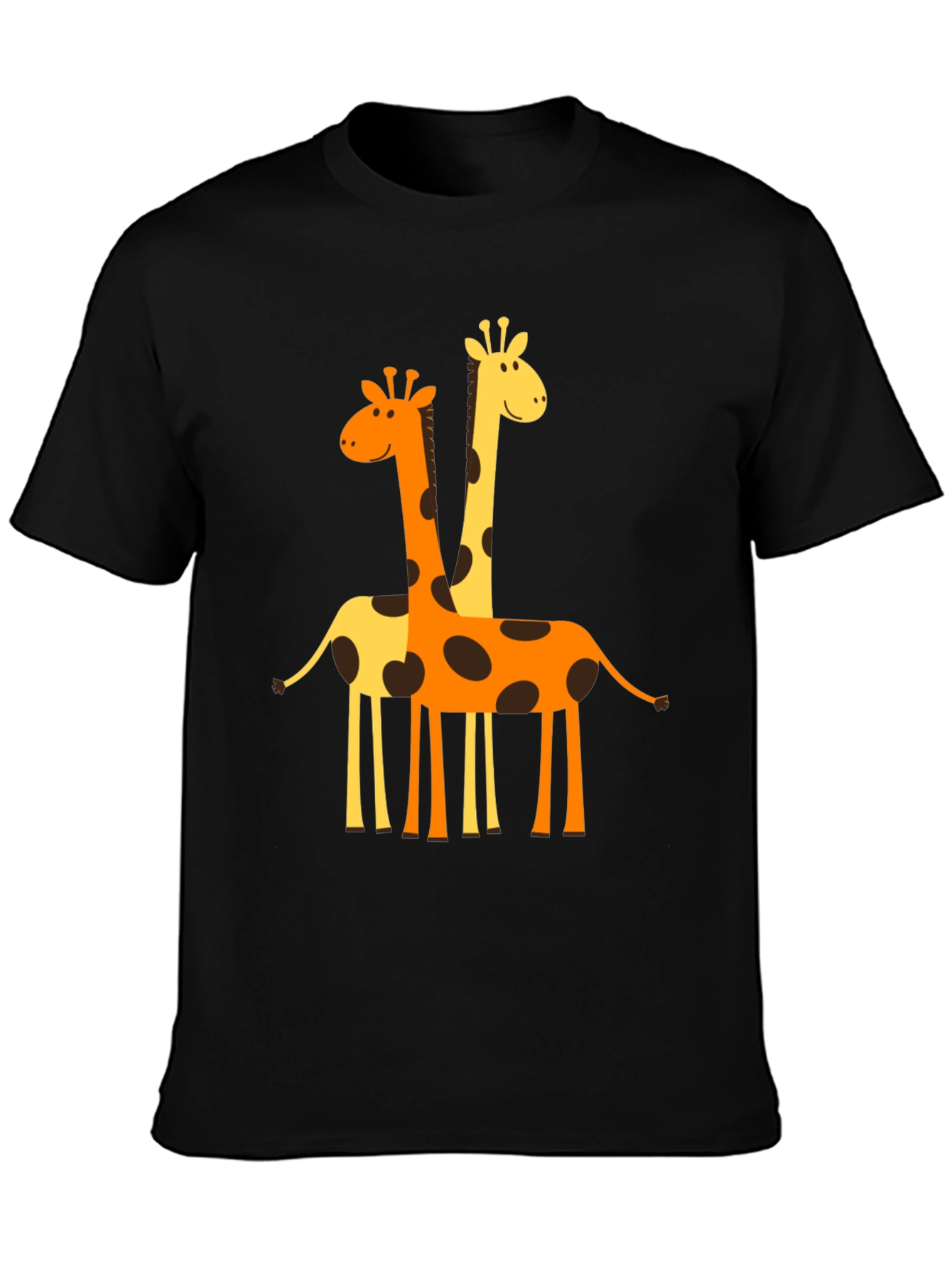 Giraffe Graphic Tee - Mens Black Crew Neck T-Shirt