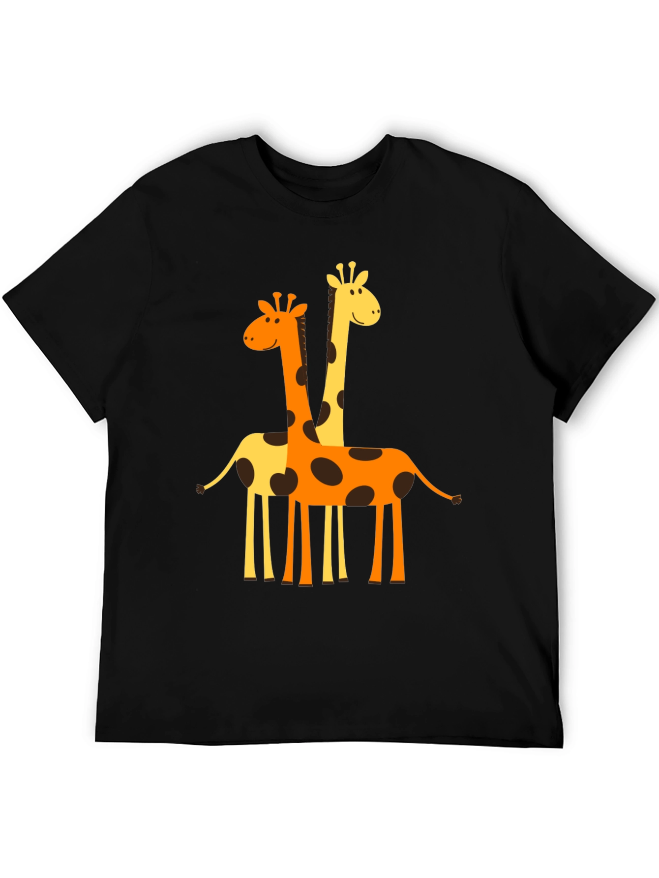 Giraffe Graphic Tee - Mens Black Crew Neck T-Shirt
