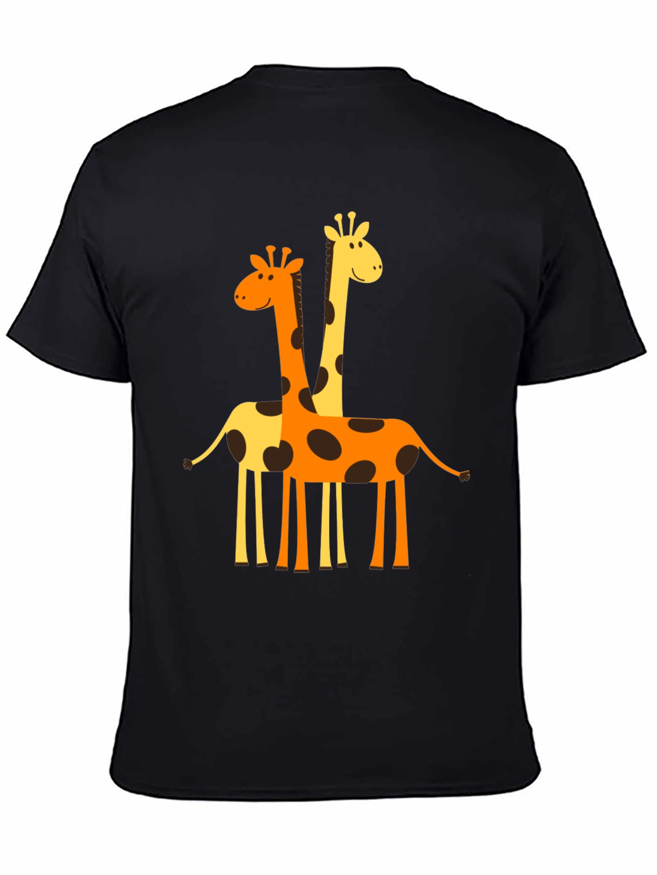 Giraffe Graphic Tee - Mens Black Crew Neck T-Shirt