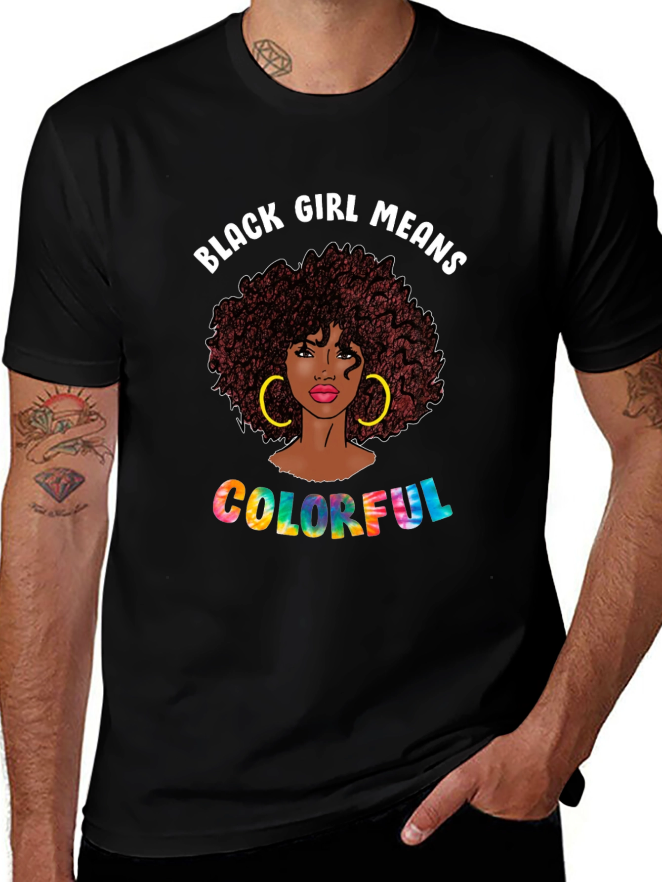 Black Girl Colorful T-Shirt