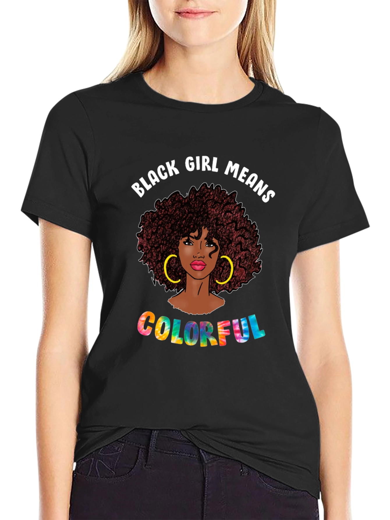 Black Girl Colorful T-Shirt