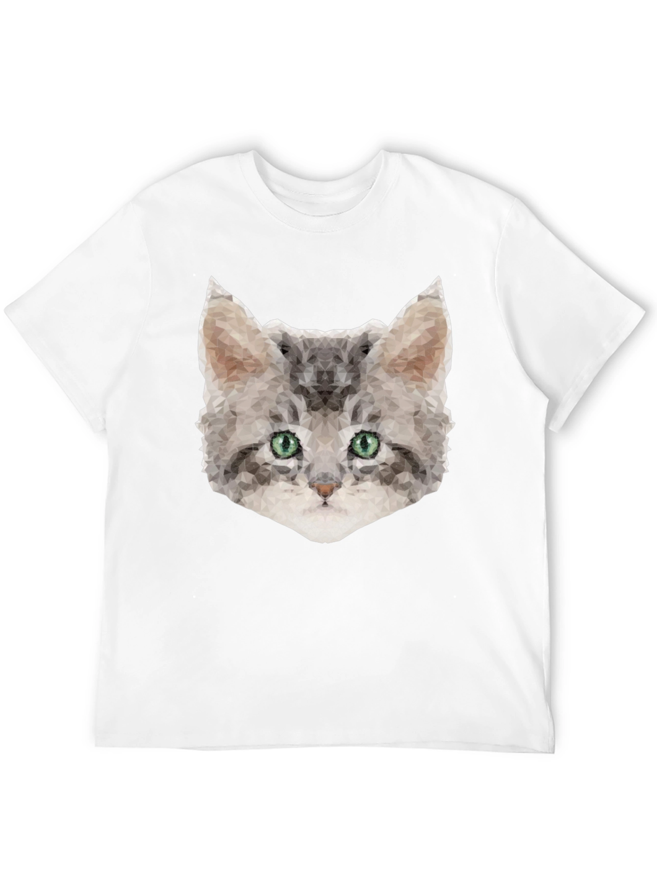Geometric Cat Tee - Stylish Graphic T-Shirt