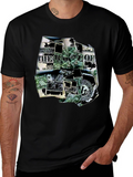 Dollar Bill Graphic Print Black T-Shirt