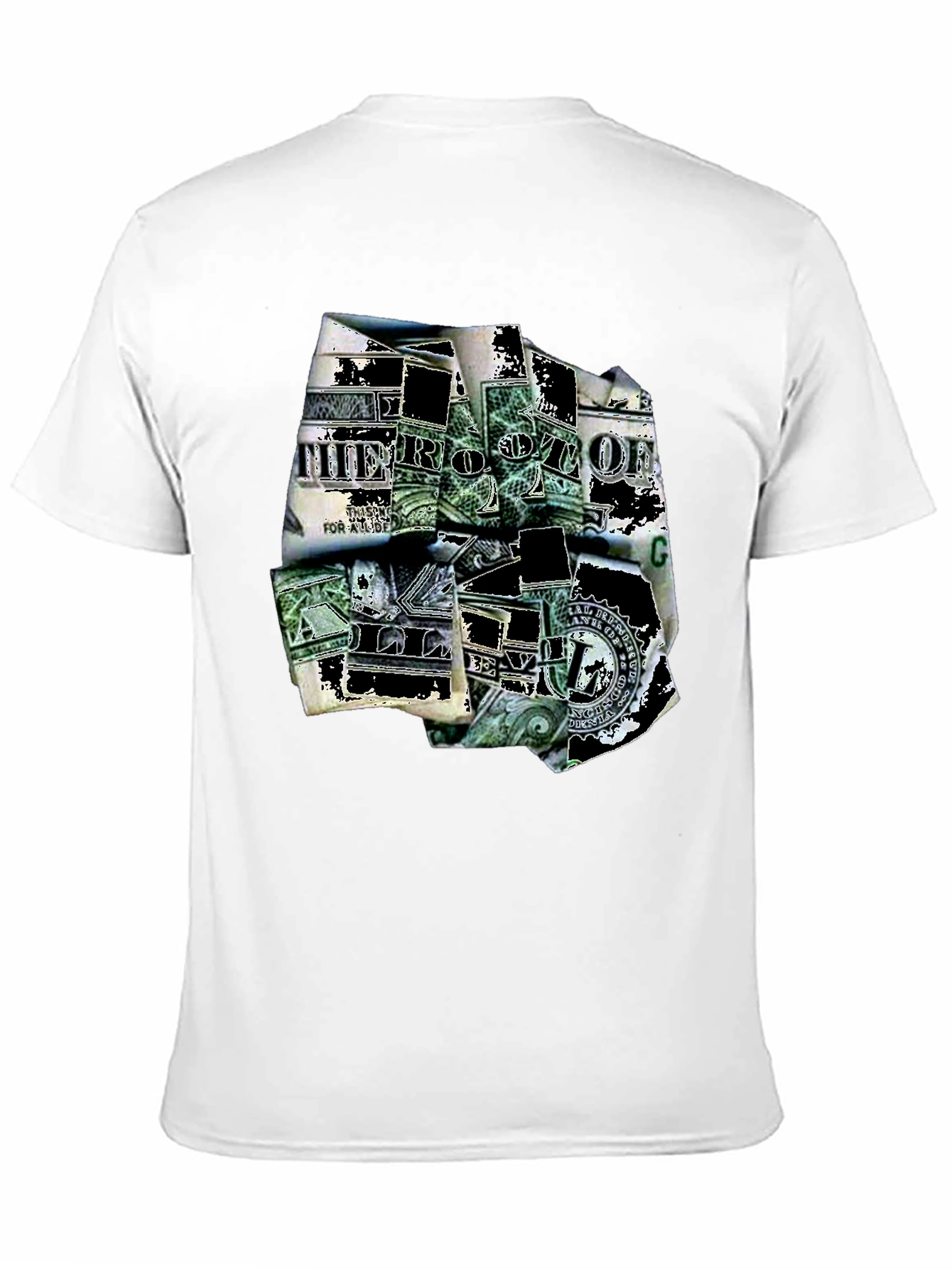 Dollar Bill Graphic Print Black T-Shirt