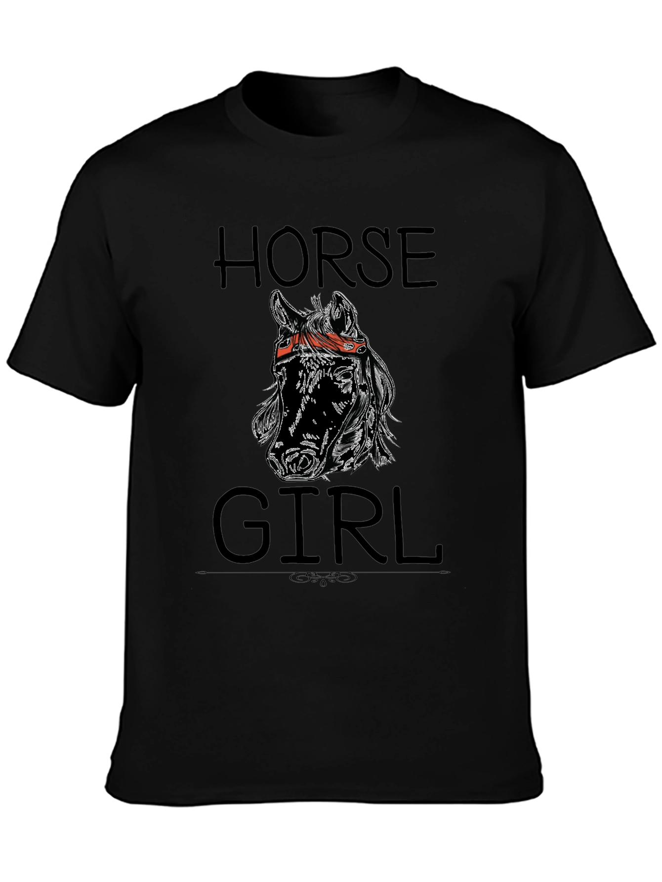 Horse Girl Black T-Shirt