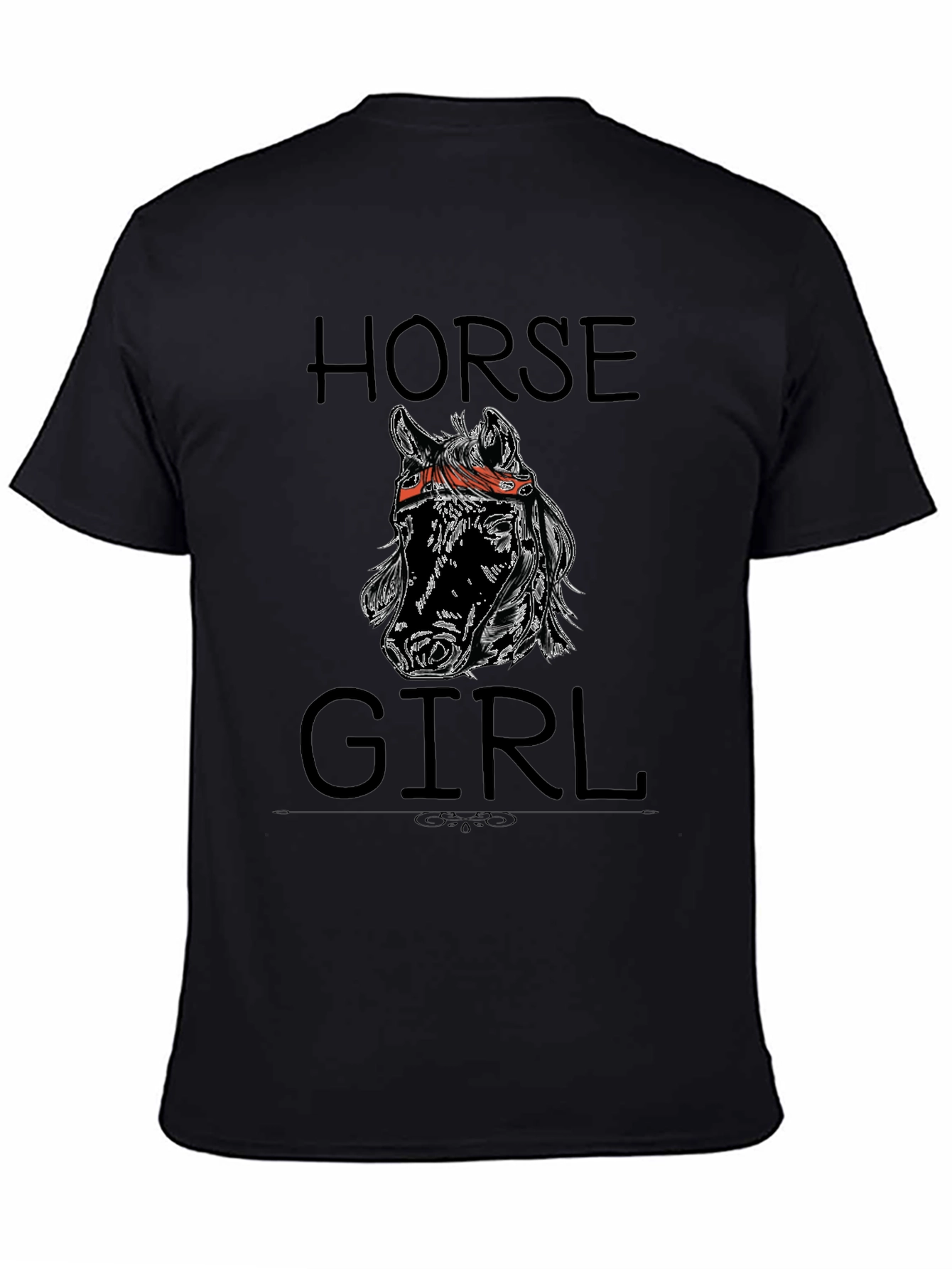 Horse Girl Black T-Shirt