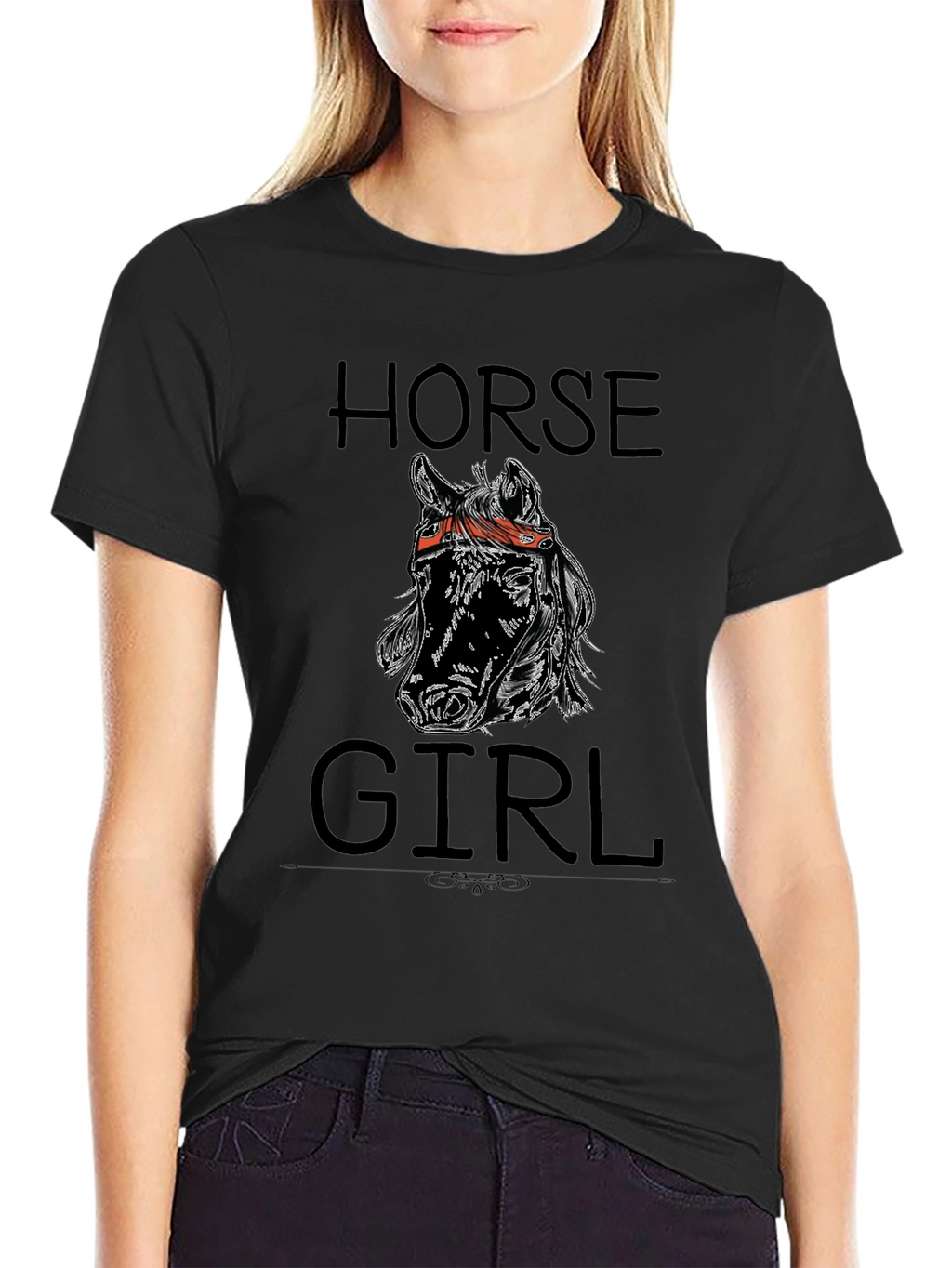 Horse Girl Black T-Shirt