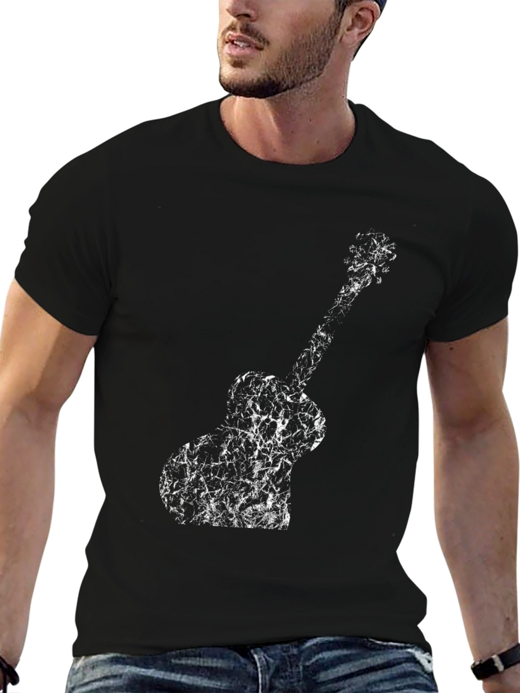 Guitar Graphic Black T-Shirt