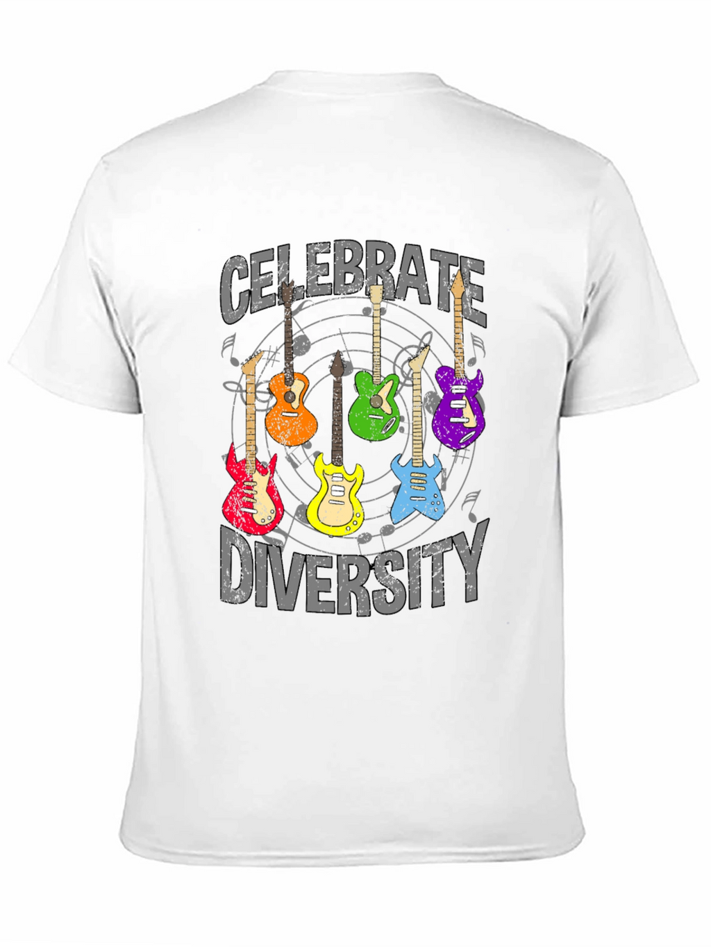Celebrate Diversity Guitar Graphic T-Shirt