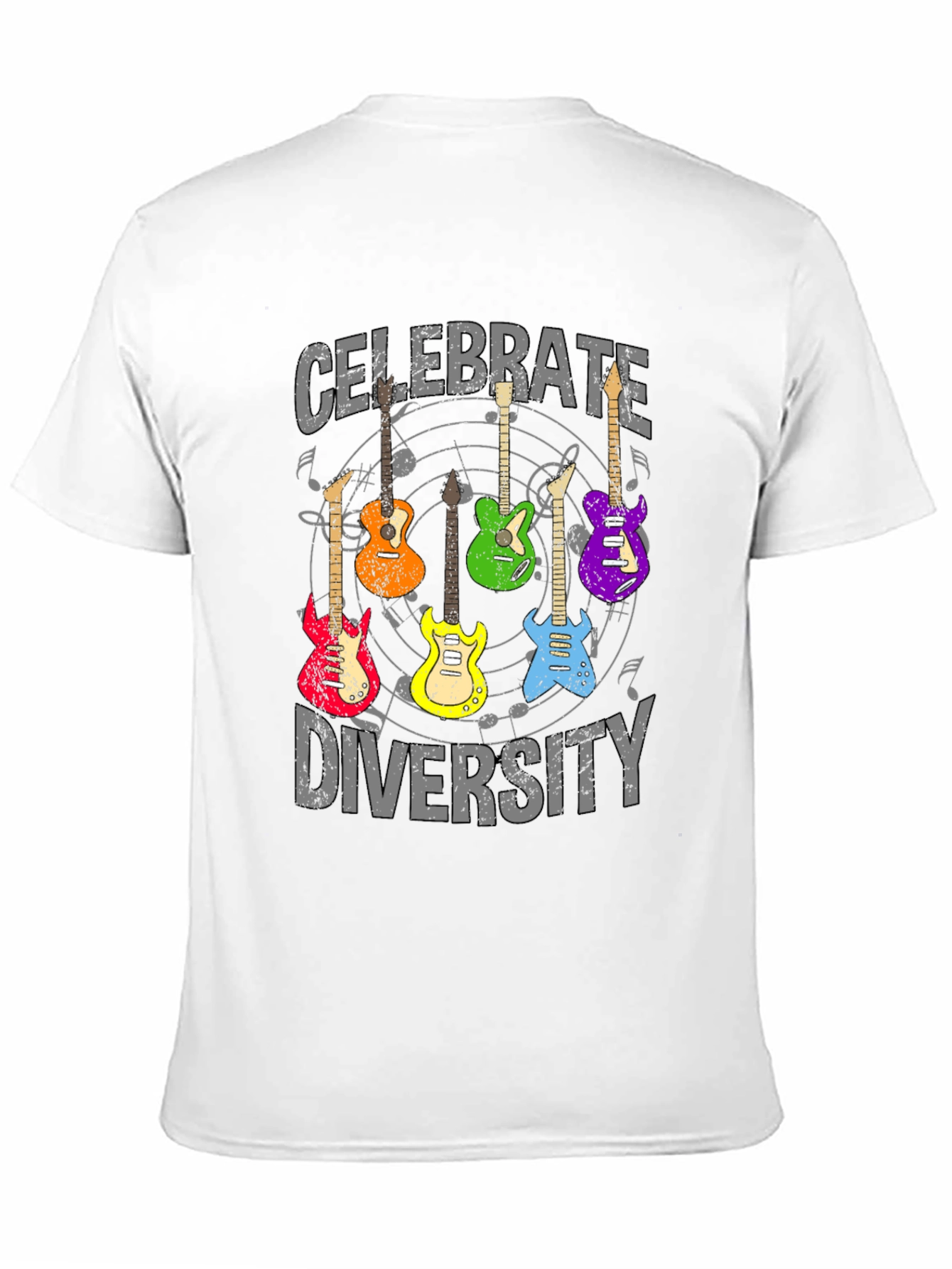Celebrate Diversity Guitar Graphic T-Shirt