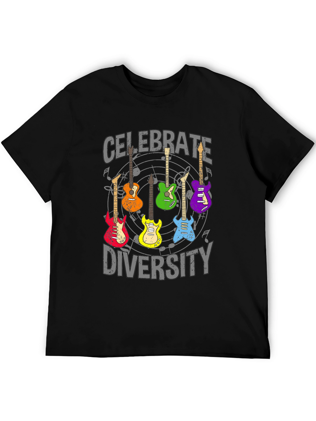 Celebrate Diversity Guitar Graphic T-Shirt