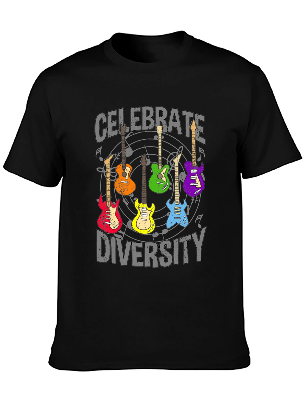 Celebrate Diversity Guitar Graphic T-Shirt