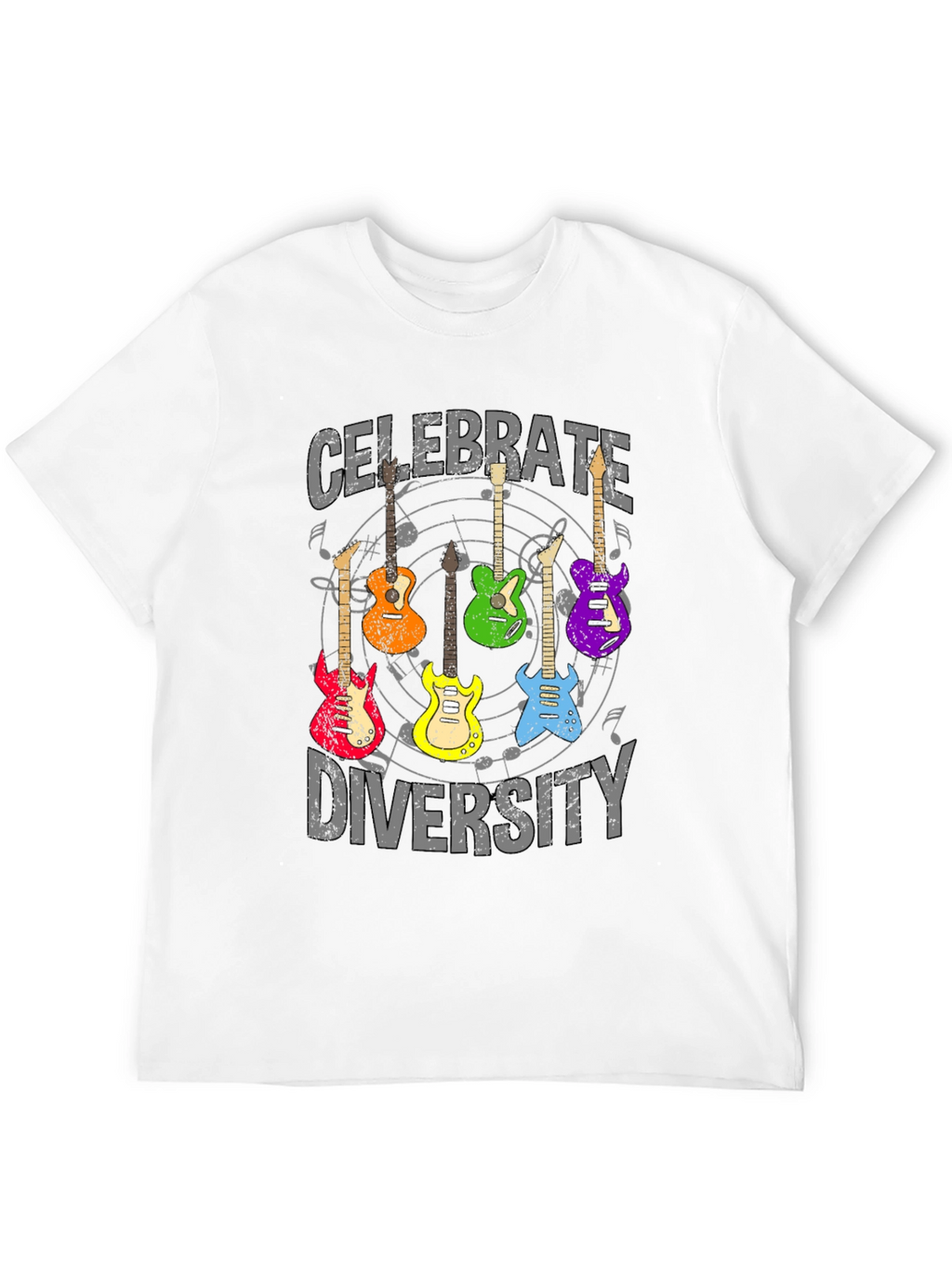 Celebrate Diversity Guitar Graphic T-Shirt