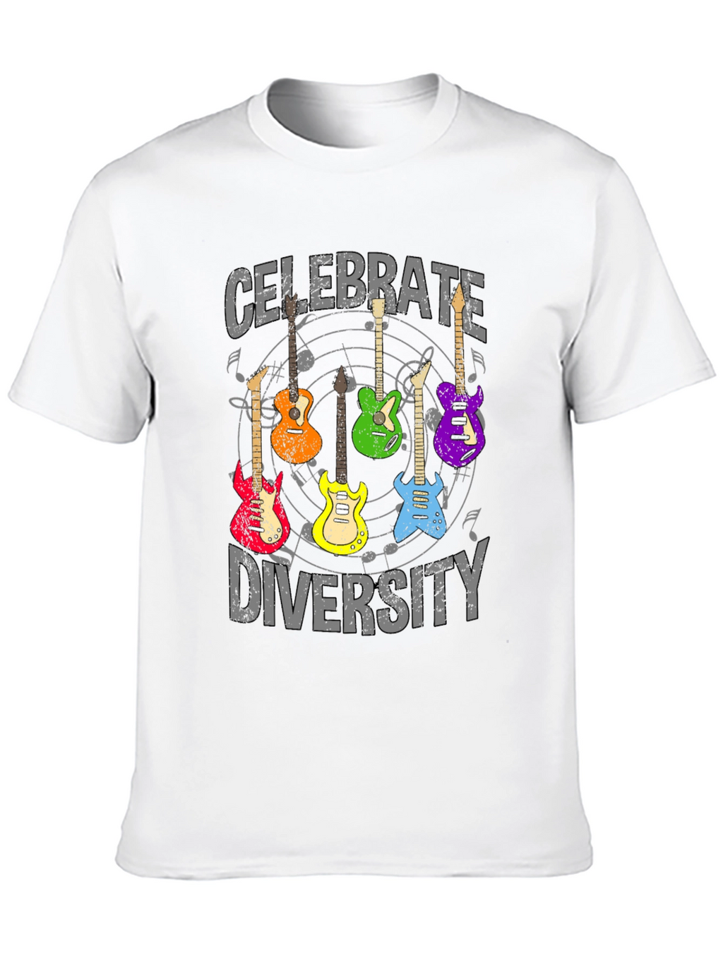 Celebrate Diversity Guitar Graphic T-Shirt