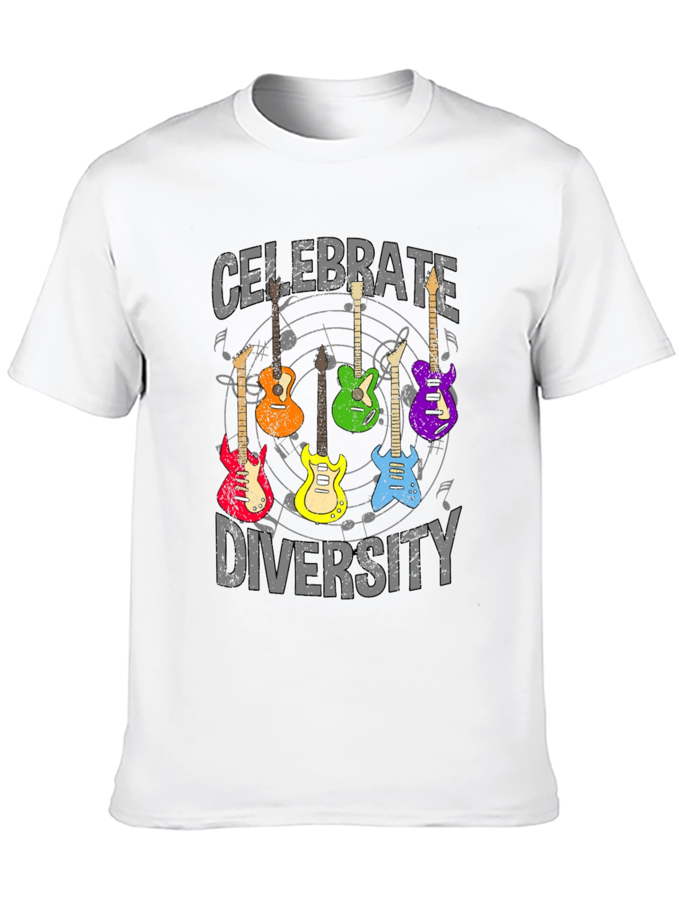 Celebrate Diversity Guitar Graphic T-Shirt