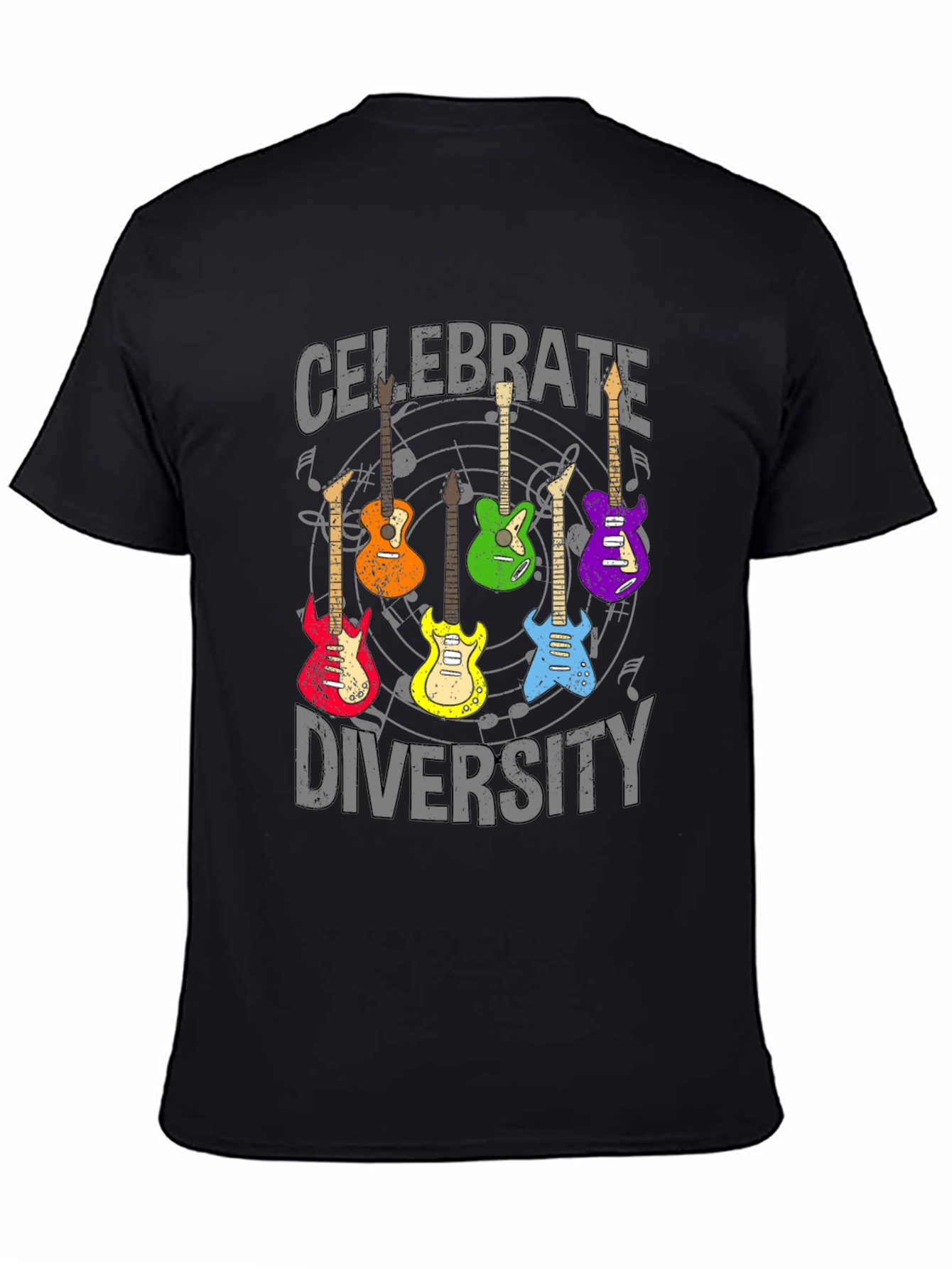Celebrate Diversity Guitar Graphic T-Shirt