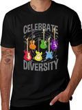 Celebrate Diversity Guitar Graphic T-Shirt