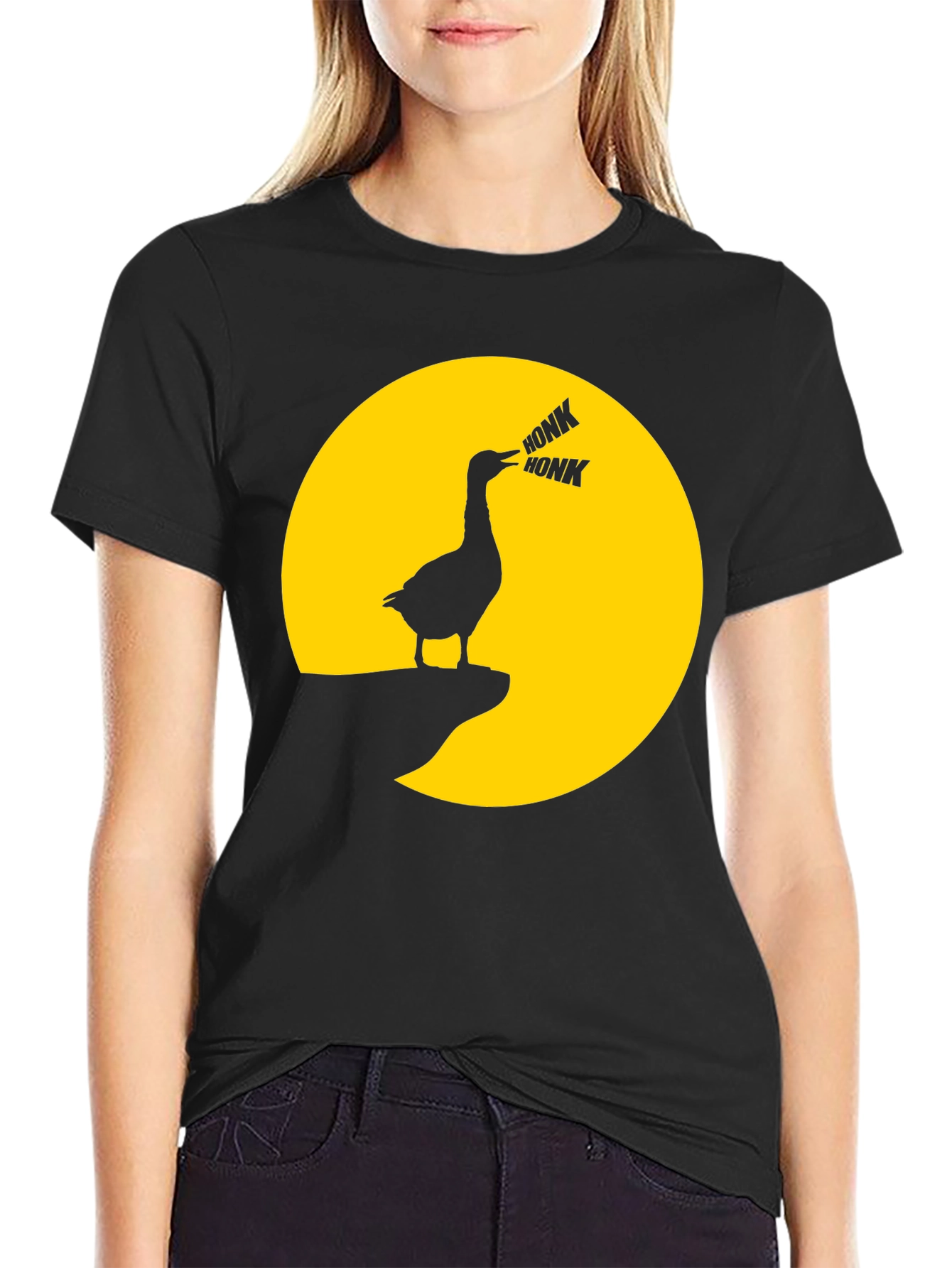 Honk Goose T-Shirt - Funny Moon Graphic Tee