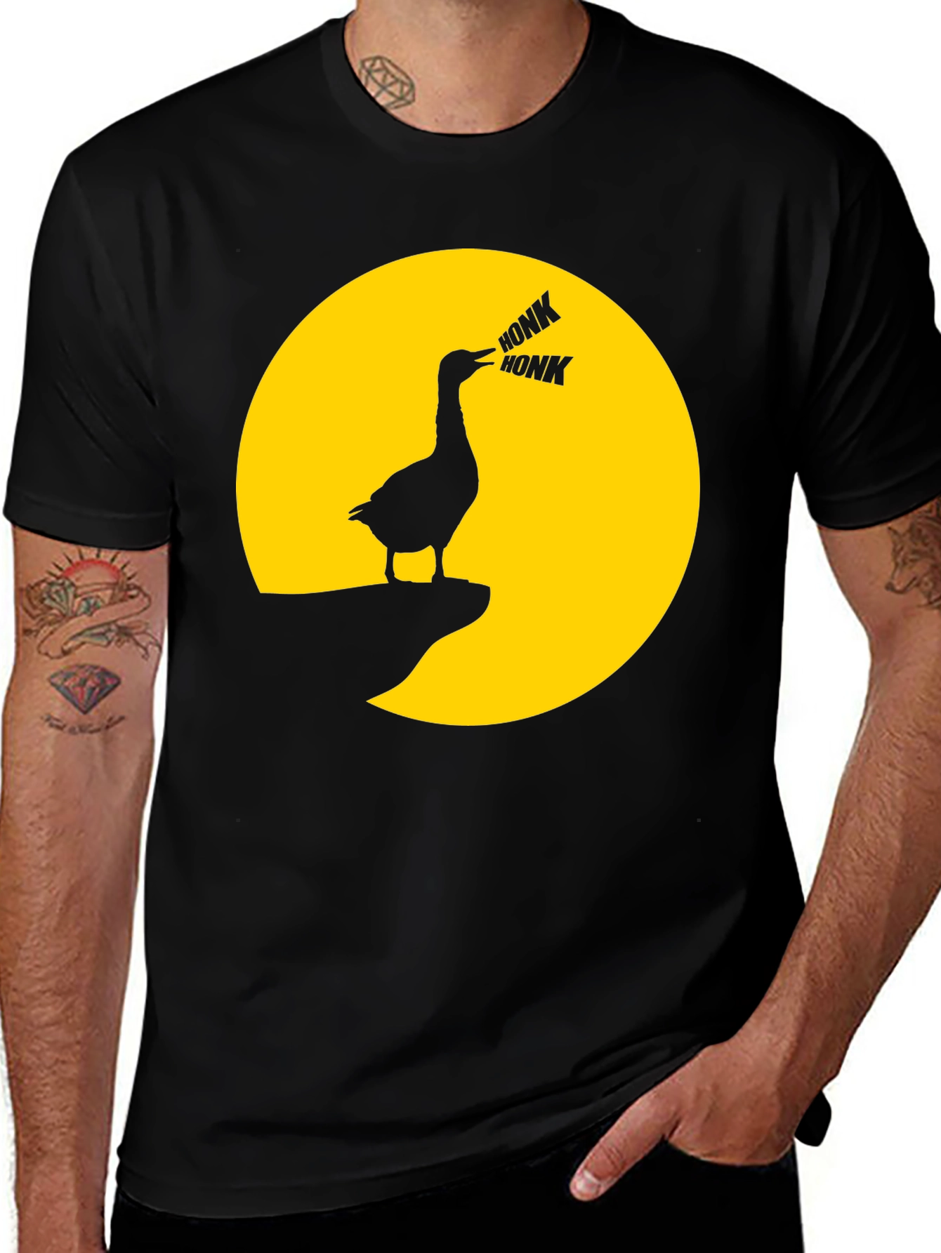 Honk Goose T-Shirt - Funny Moon Graphic Tee