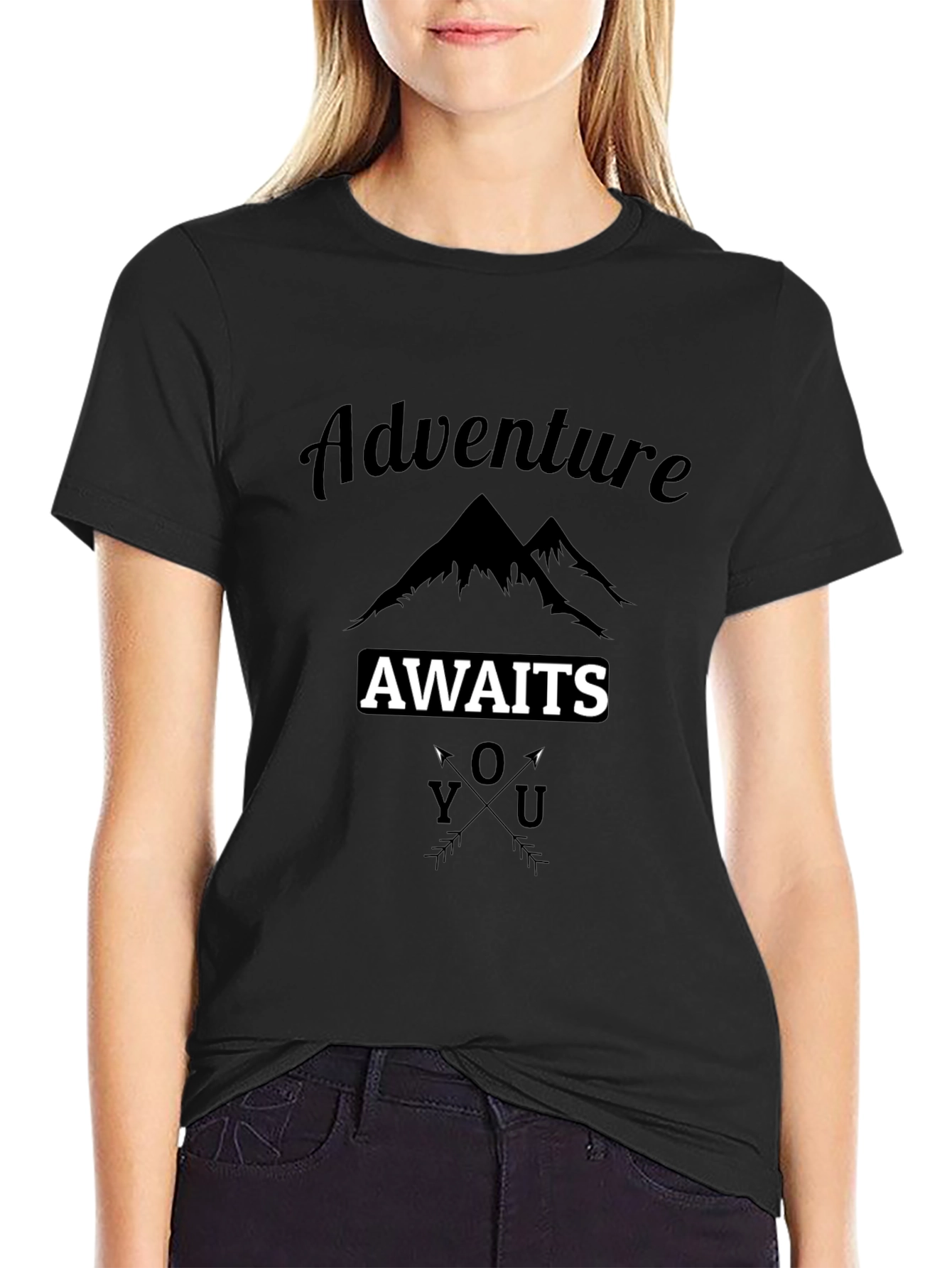 Adventure Awaits Graphic Tee - Black