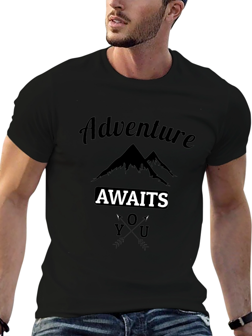 Adventure Awaits Graphic Tee - Black