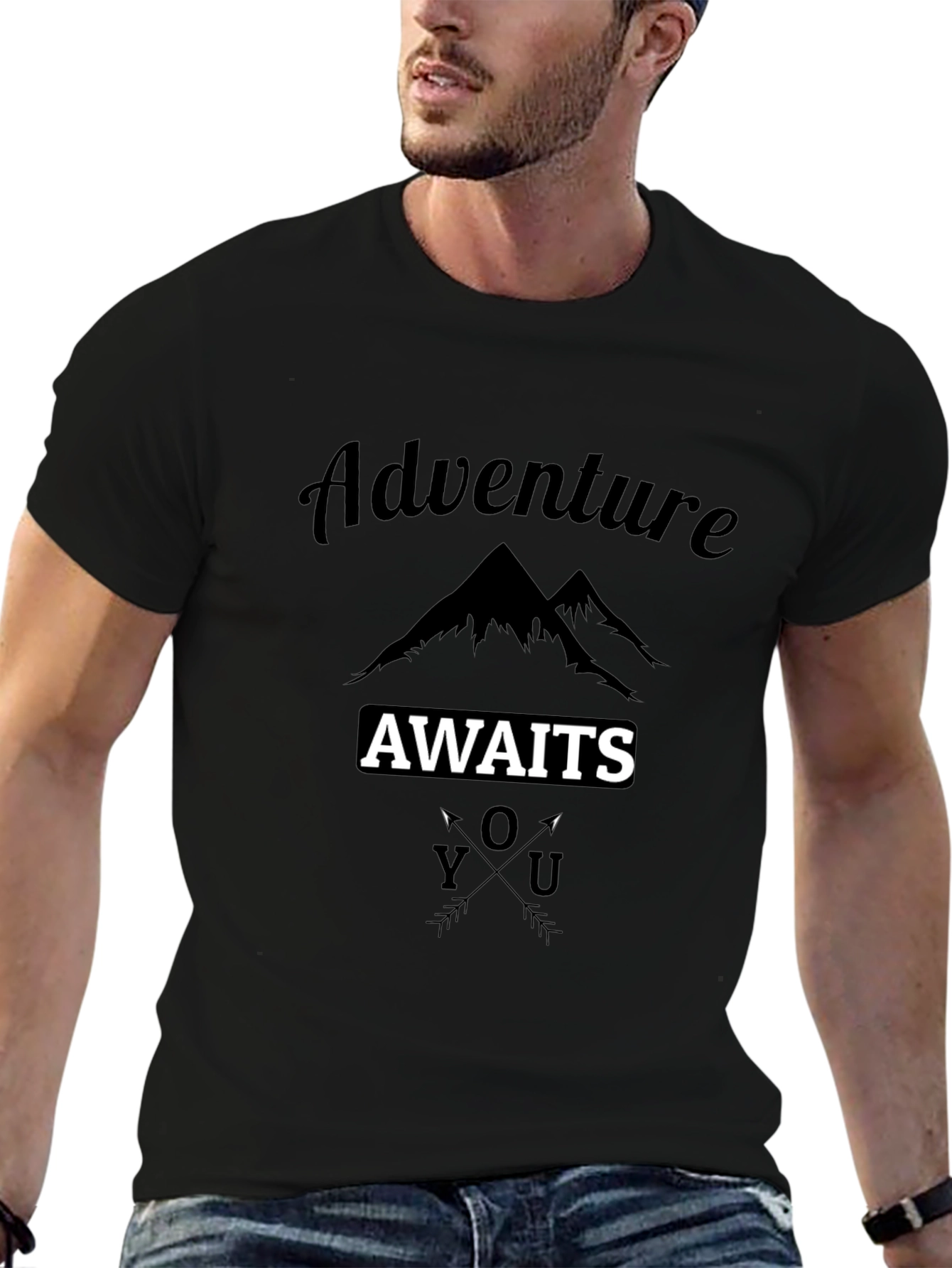 Adventure Awaits Graphic Tee - Black