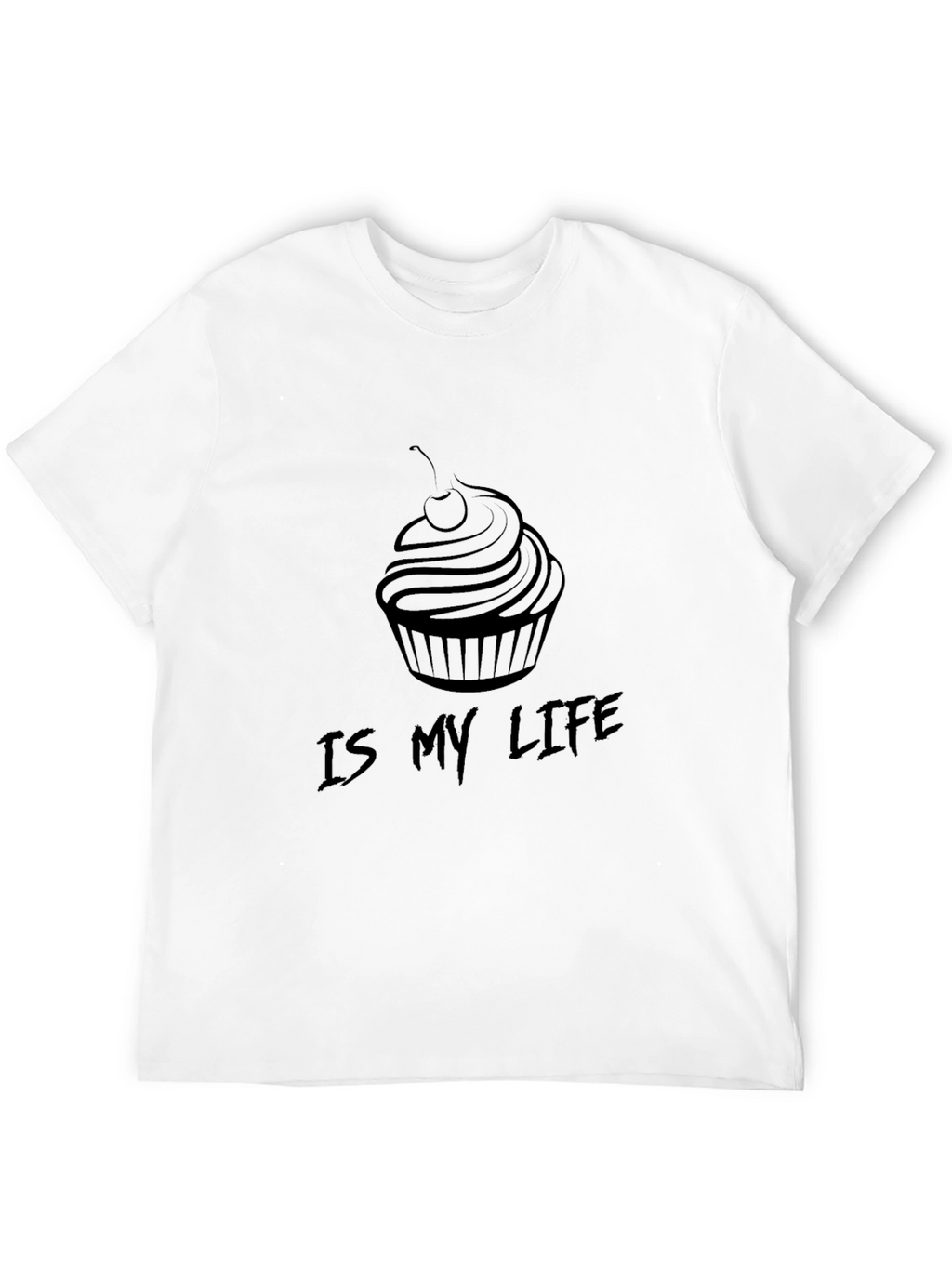 Cupcake Is My Life Black Graphic Tee