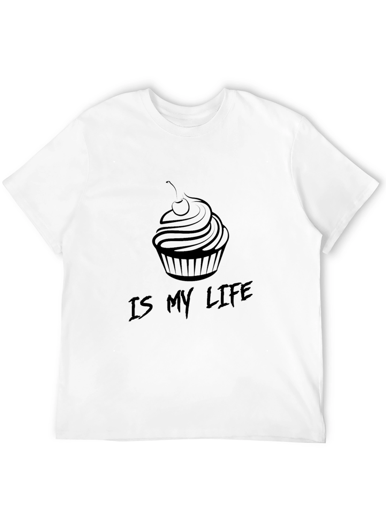 Cupcake Is My Life Black Graphic Tee