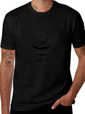Cupcake Is My Life Black Graphic Tee