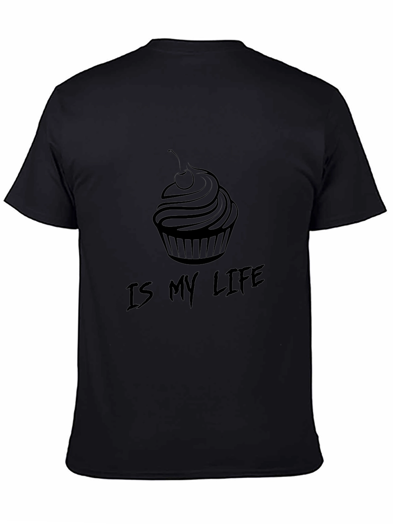 Cupcake Is My Life Black Graphic Tee