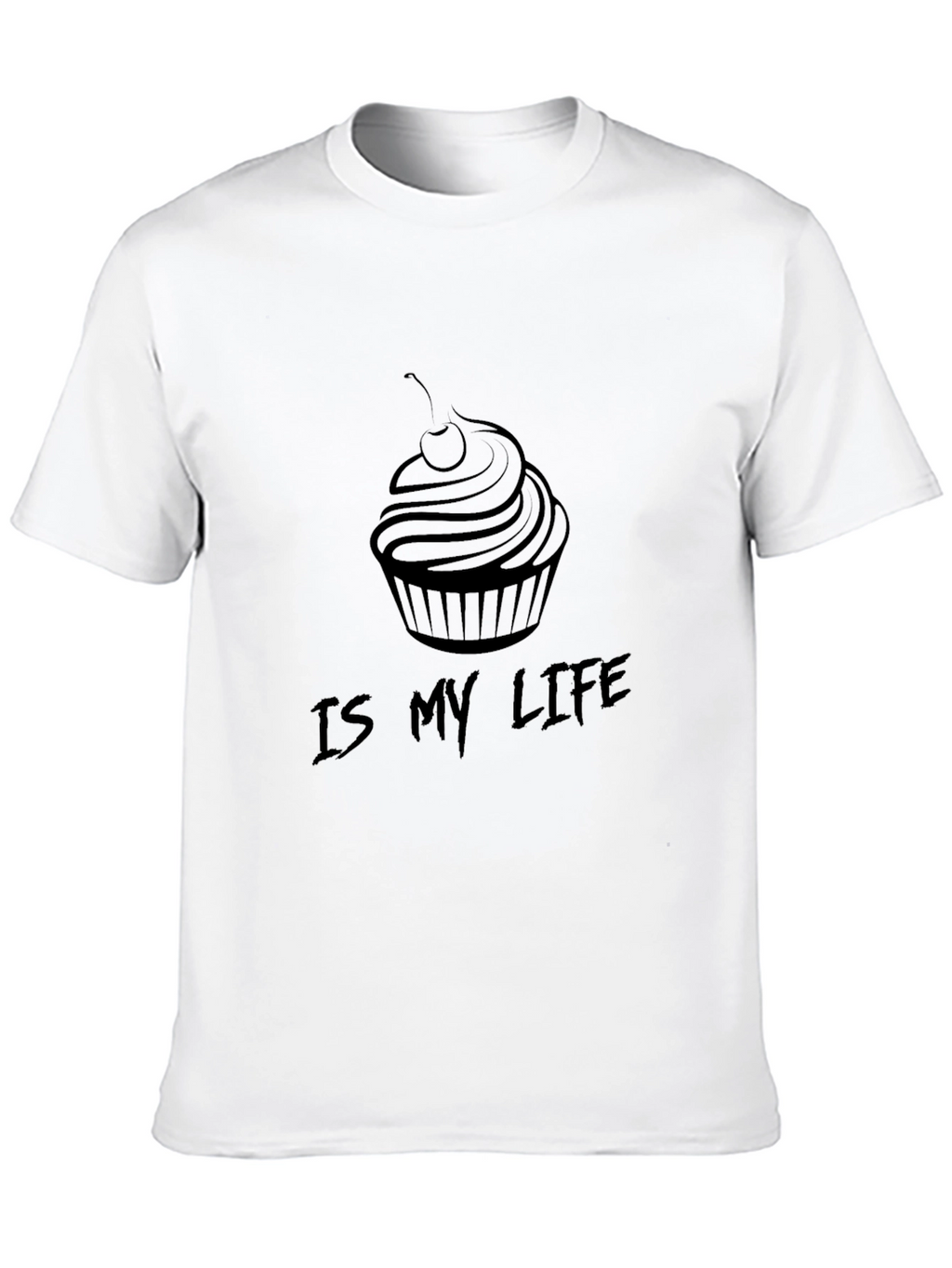 Cupcake Is My Life Black Graphic Tee