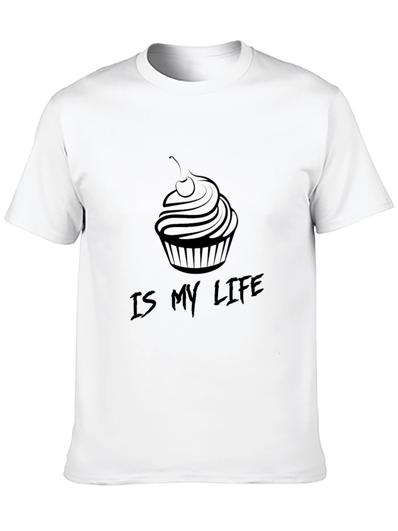 Cupcake Is My Life Black Graphic Tee