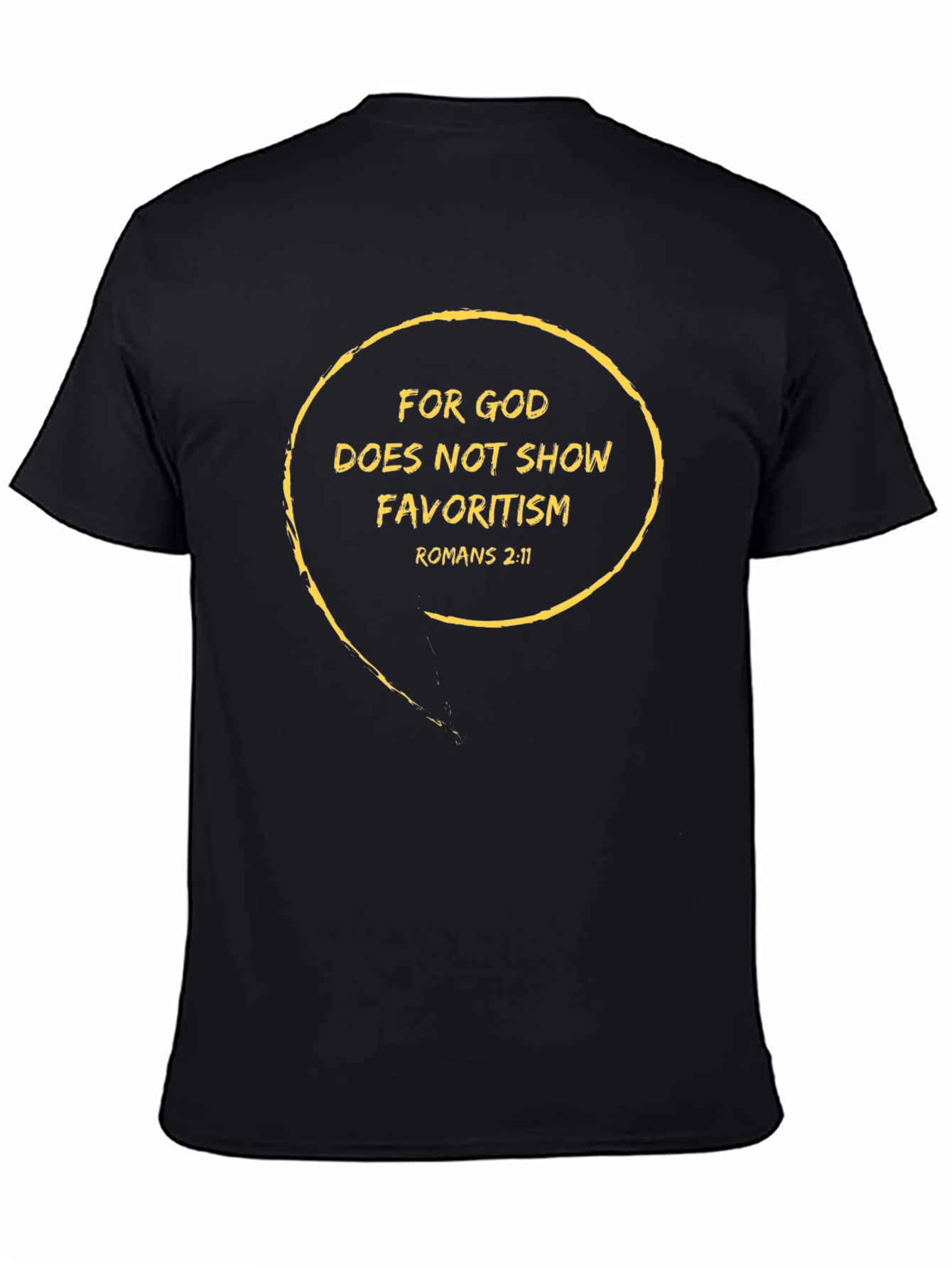 Faith-Based Black Tee: Romans 2:11