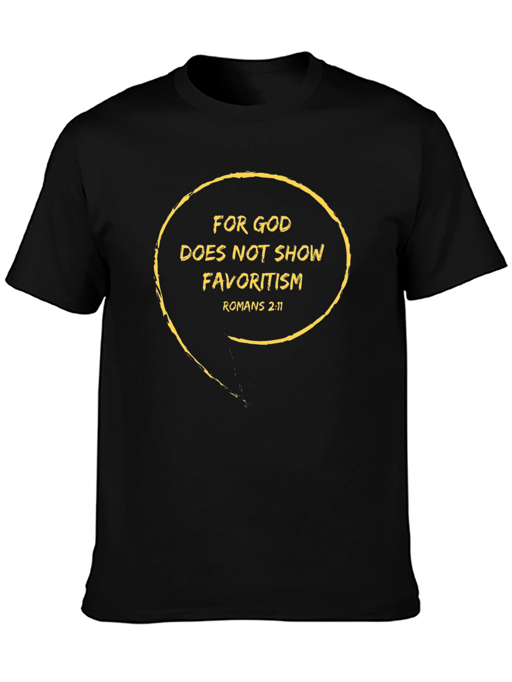 Faith-Based Black Tee: Romans 2:11