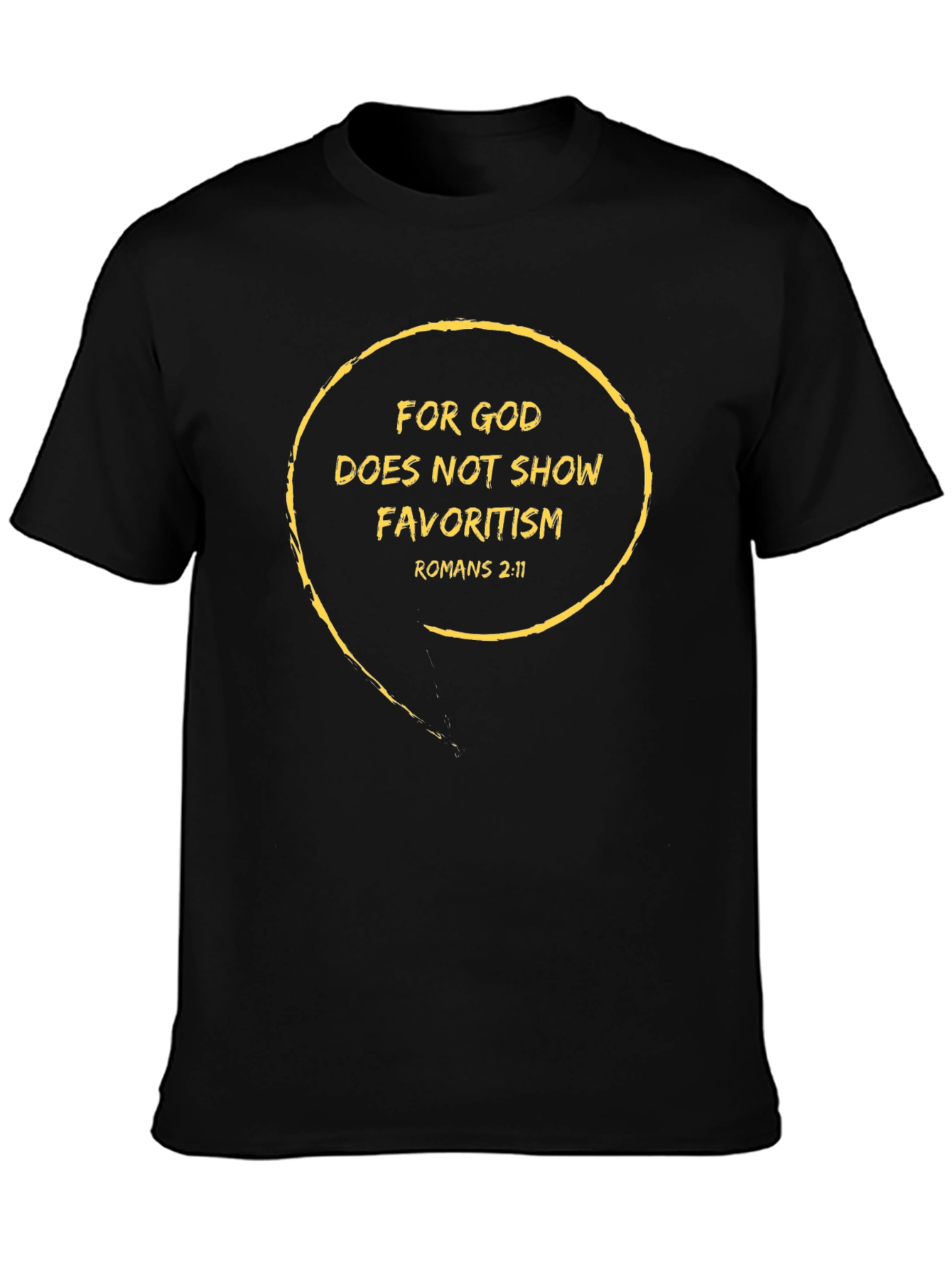 Faith-Based Black Tee: Romans 2:11