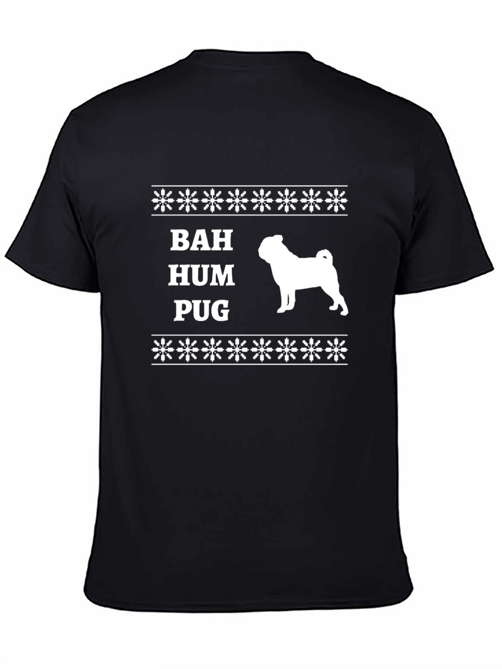 Bah Hum Pug Ugly Christmas T-Shirt Black
