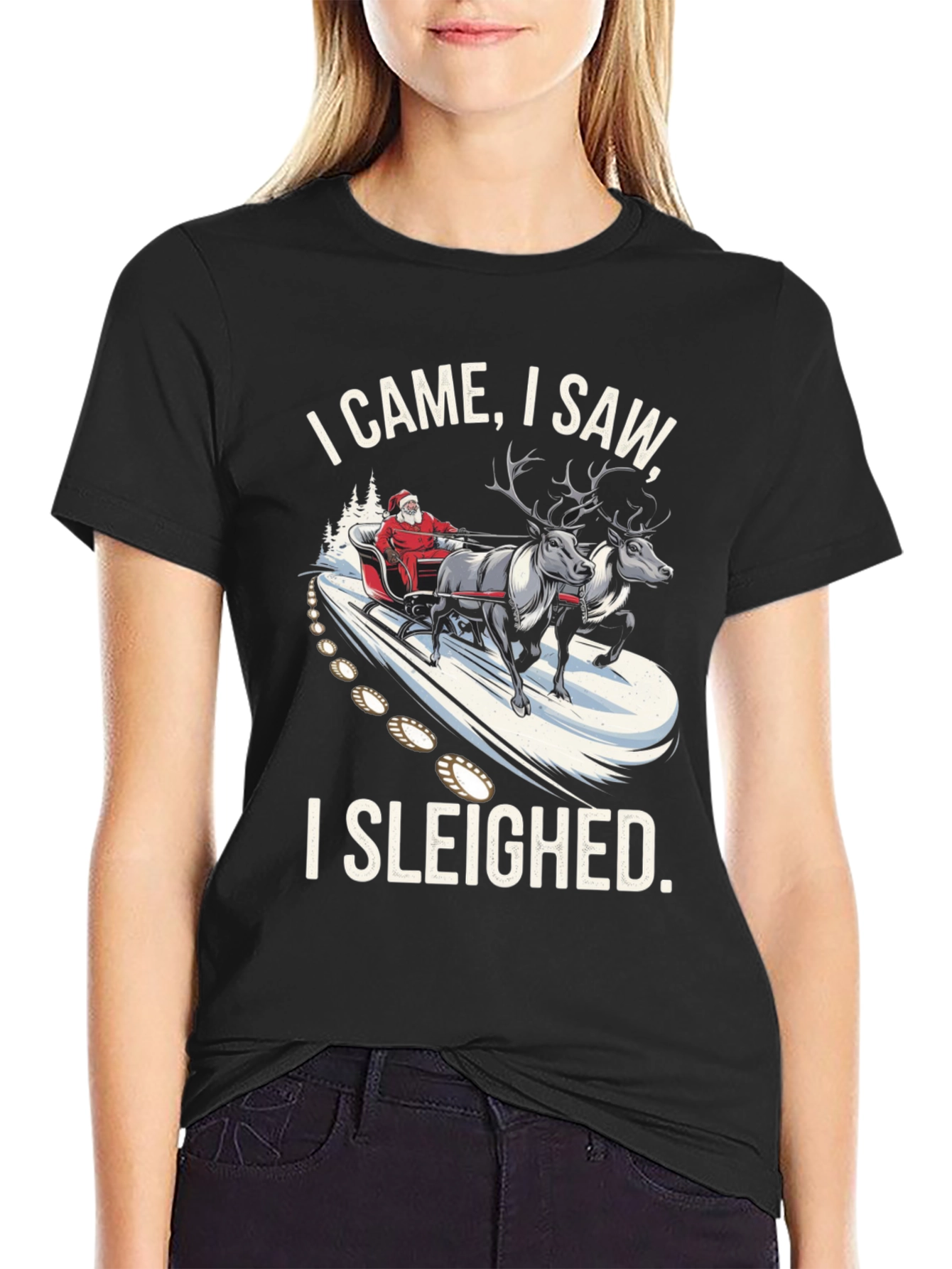 I Came I Saw I Sleighed Christmas T-Shirt