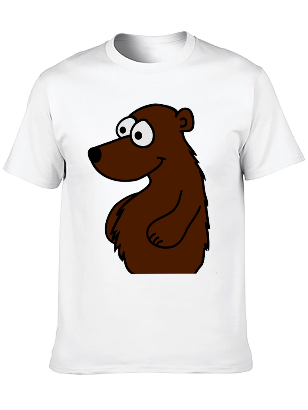Cartoon Bear Graphic T-Shirt - Black