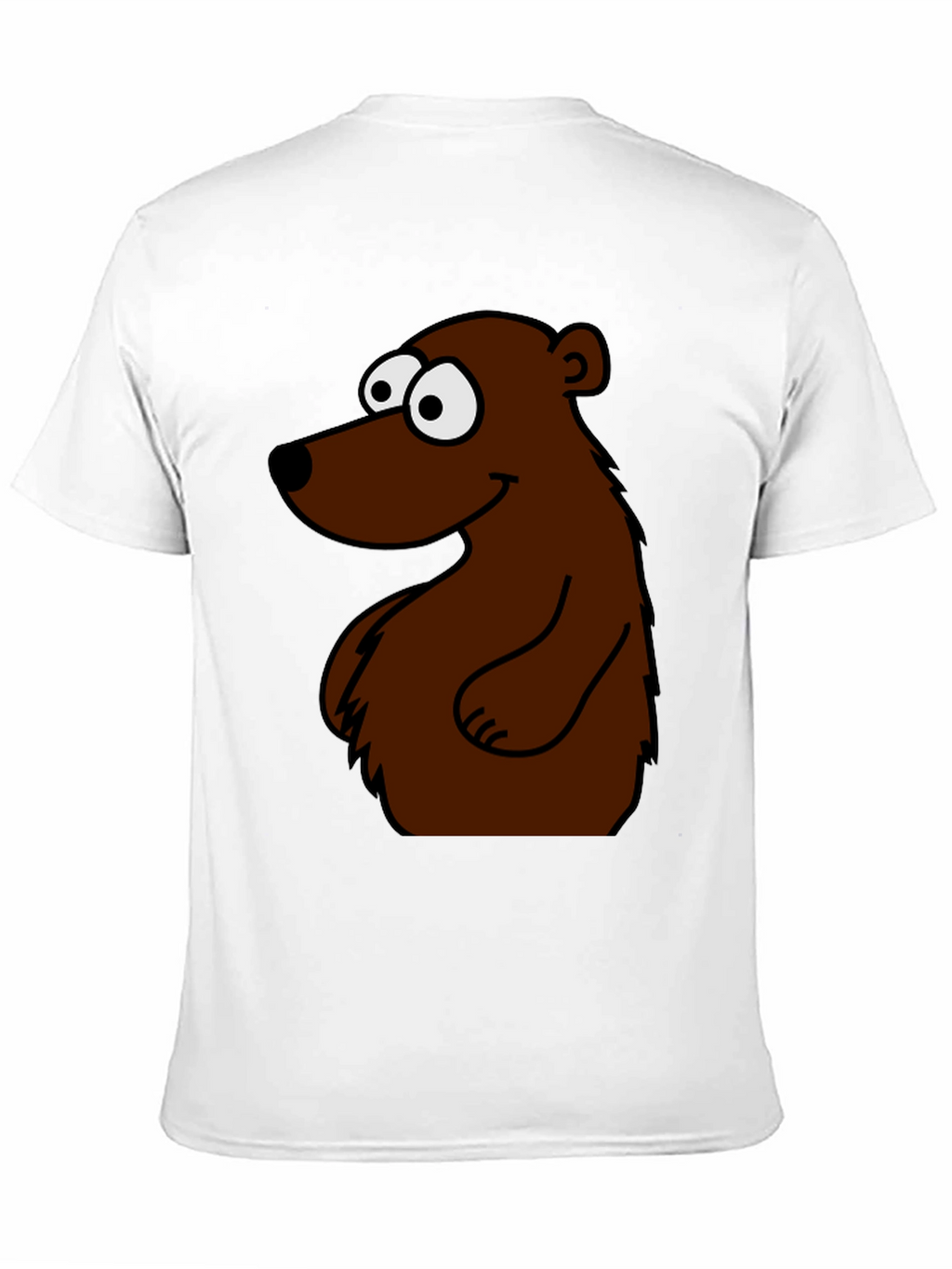 Cartoon Bear Graphic T-Shirt - Black