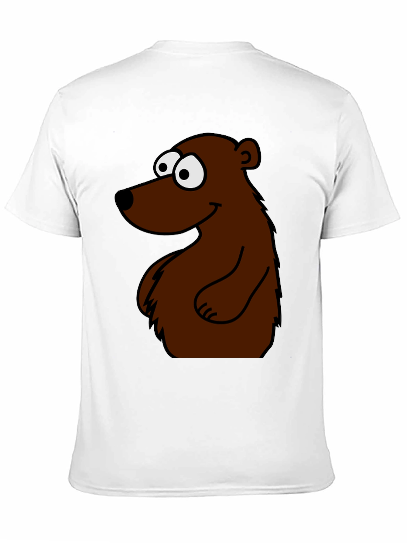 Cartoon Bear Graphic T-Shirt - Black
