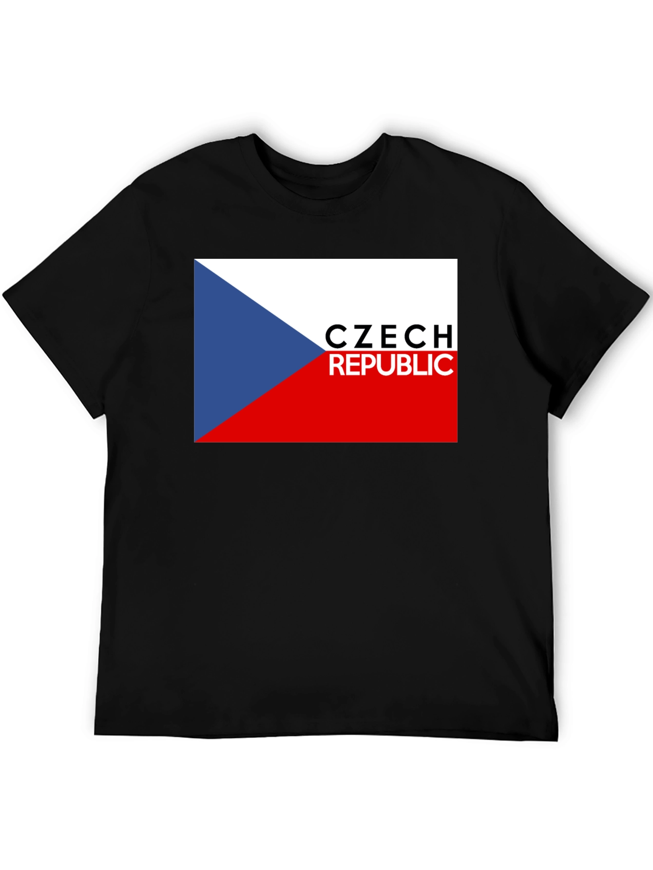 Czech Republic Flag T-Shirt - Unisex Black Tee