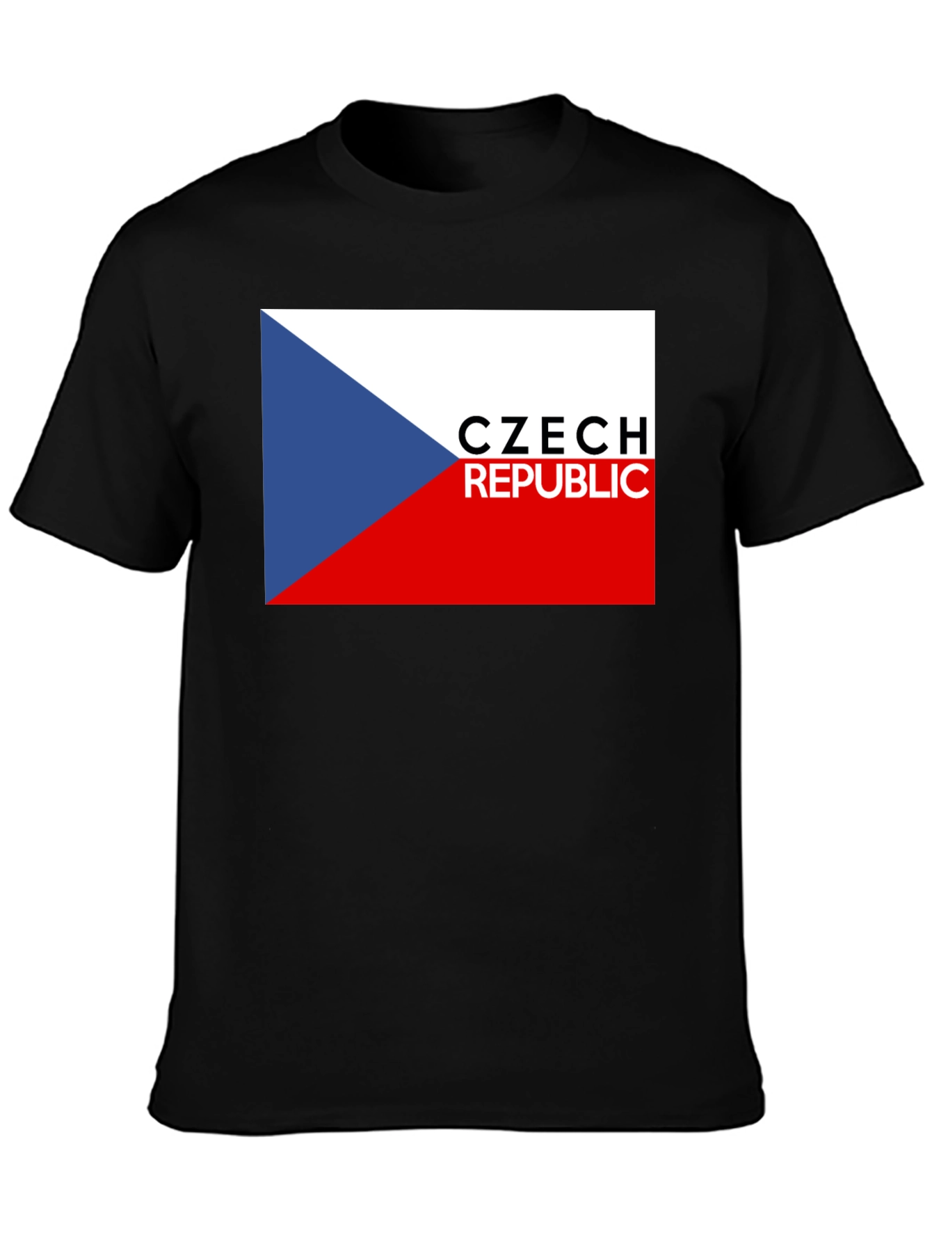 Czech Republic Flag T-Shirt - Unisex Black Tee