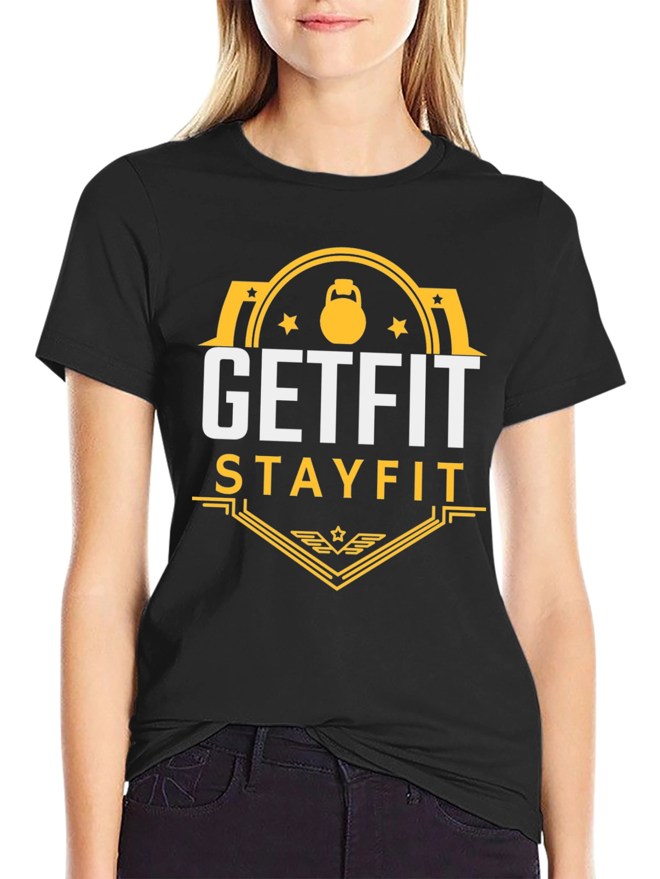 Get Fit Stay Fit Graphic T-Shirt | Gym Motivation Tee
