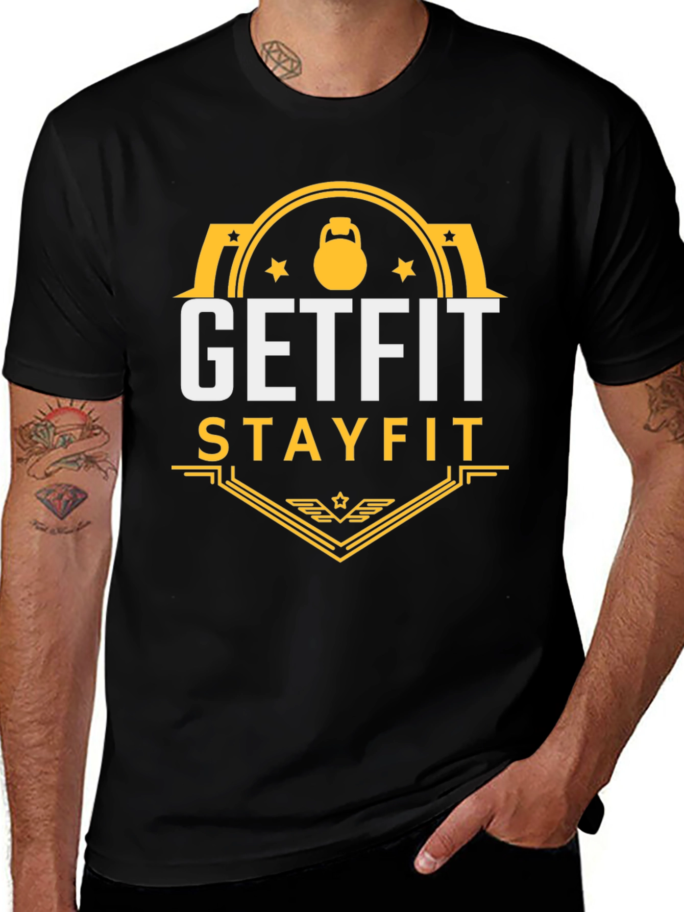 Get Fit Stay Fit Graphic T-Shirt | Gym Motivation Tee